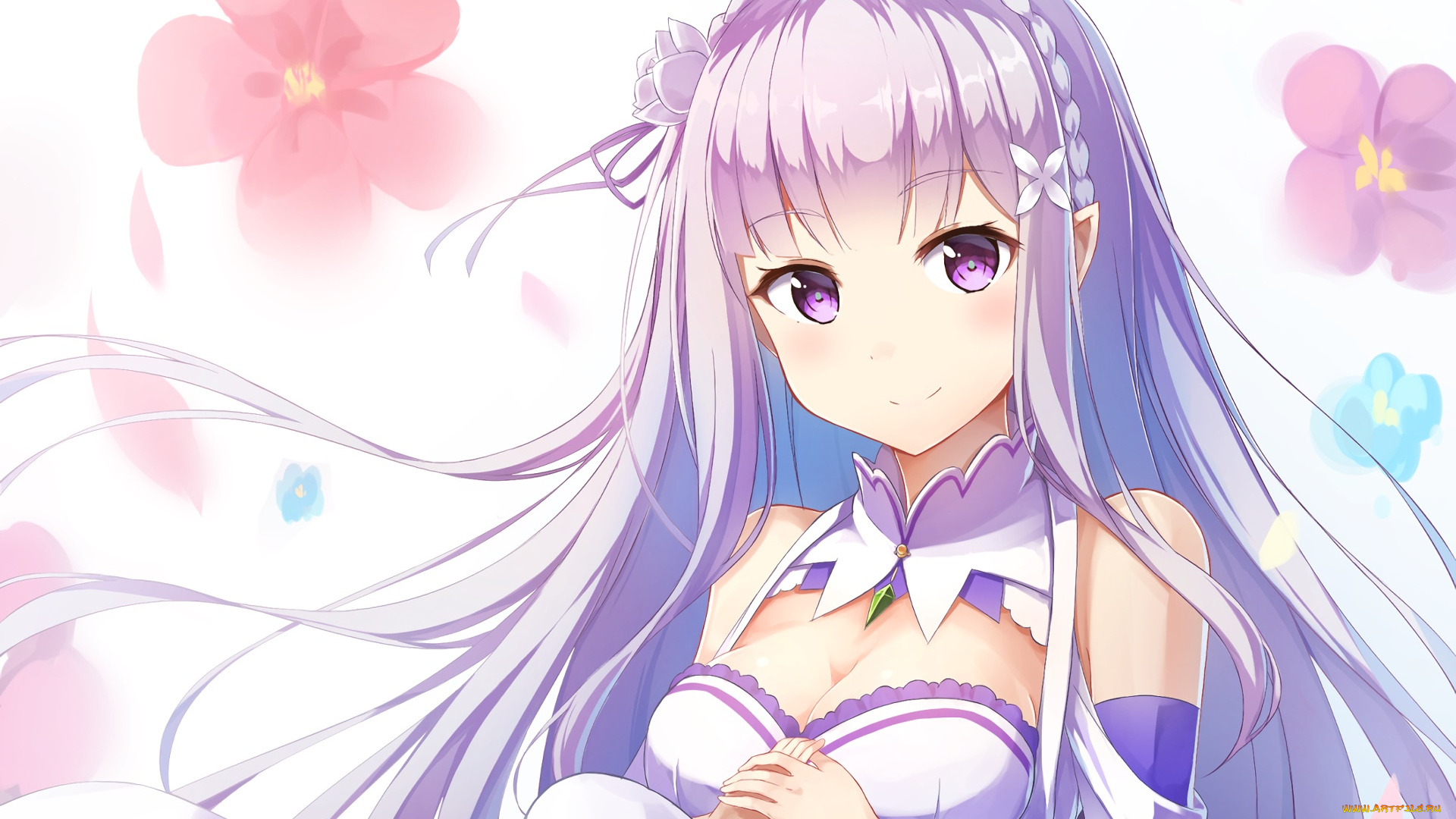 аниме, re, , zero, kara, hajimeru, isekai, seikatsu, девушка, взгляд, фон