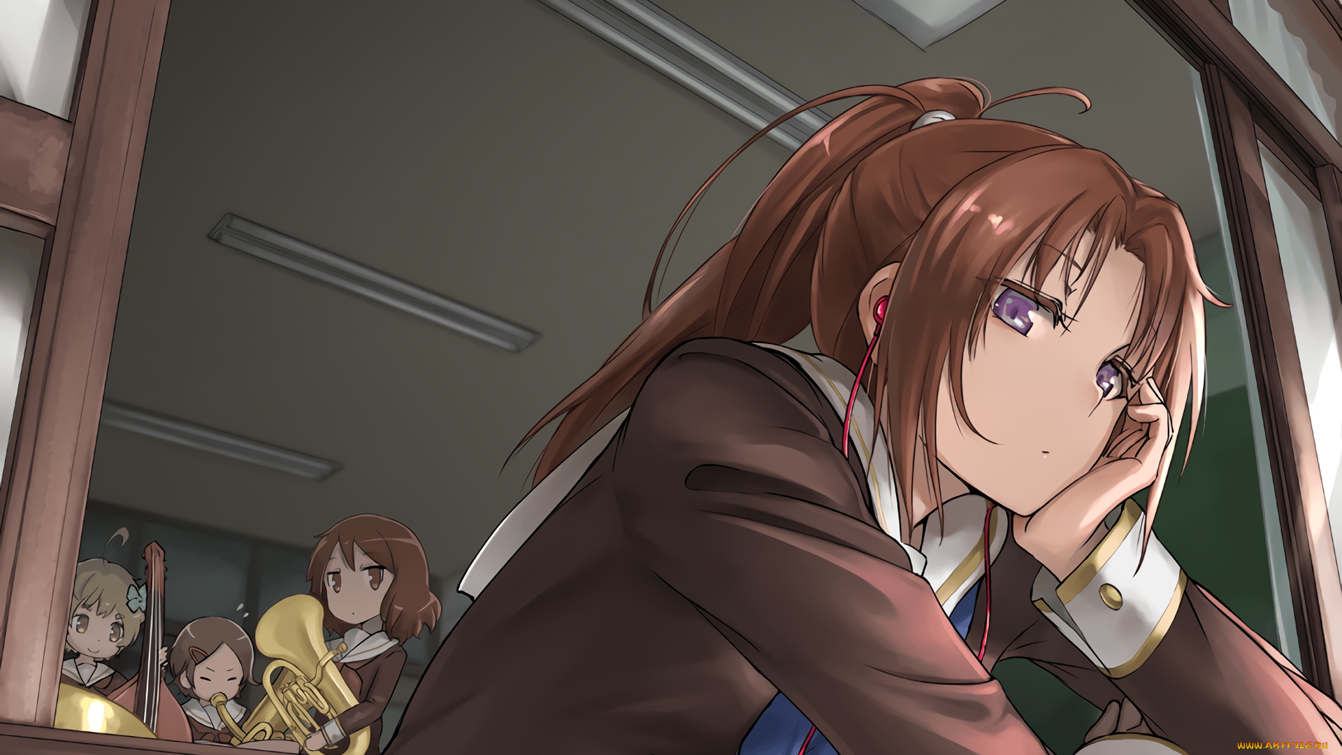 аниме, sound, horizon, девушка, взгляд, фон