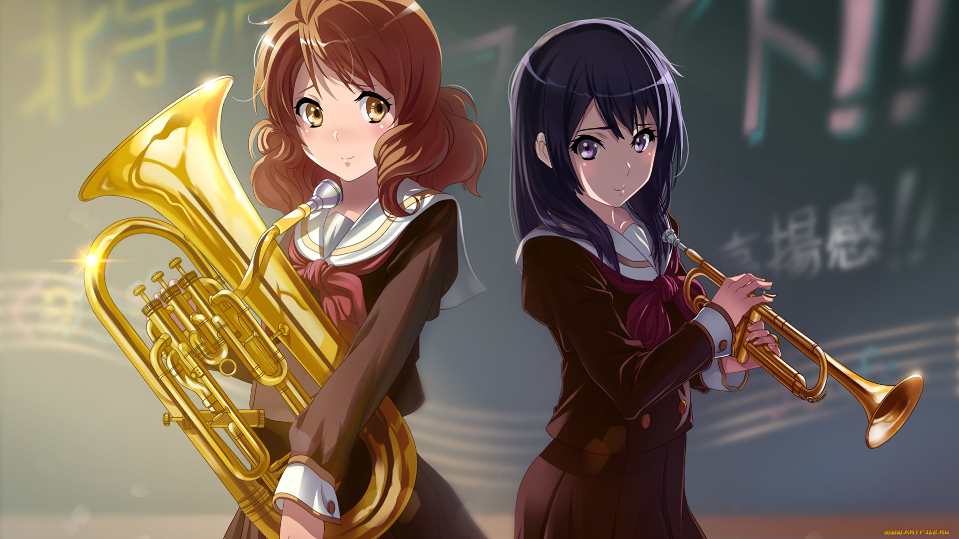 аниме, sound, horizon, девушки, взгляд, фон