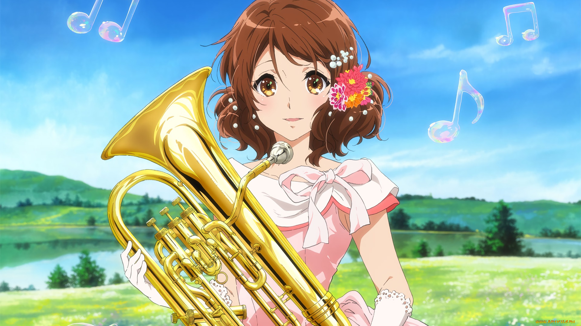 аниме, sound, horizon, фон, взгляд, девушка