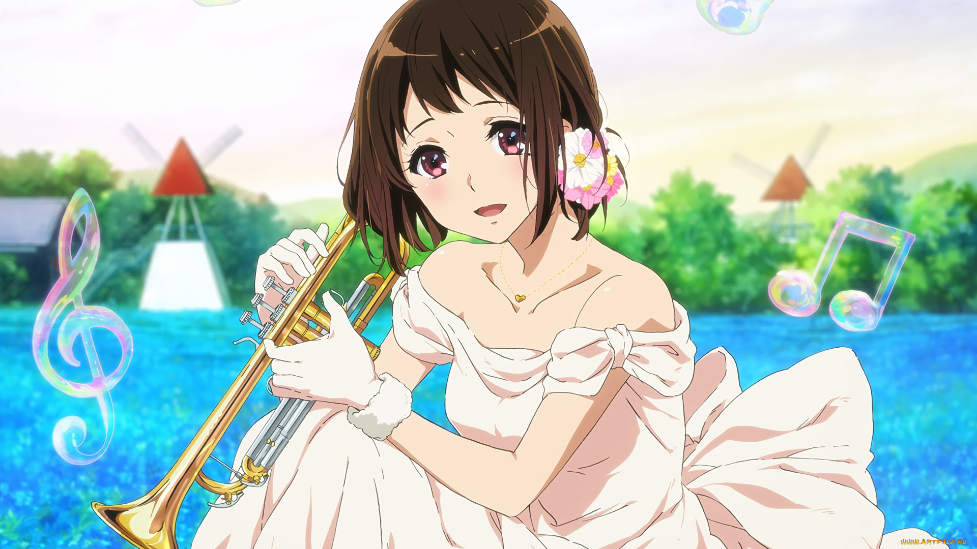 аниме, sound, horizon, фон, взгляд, девушка