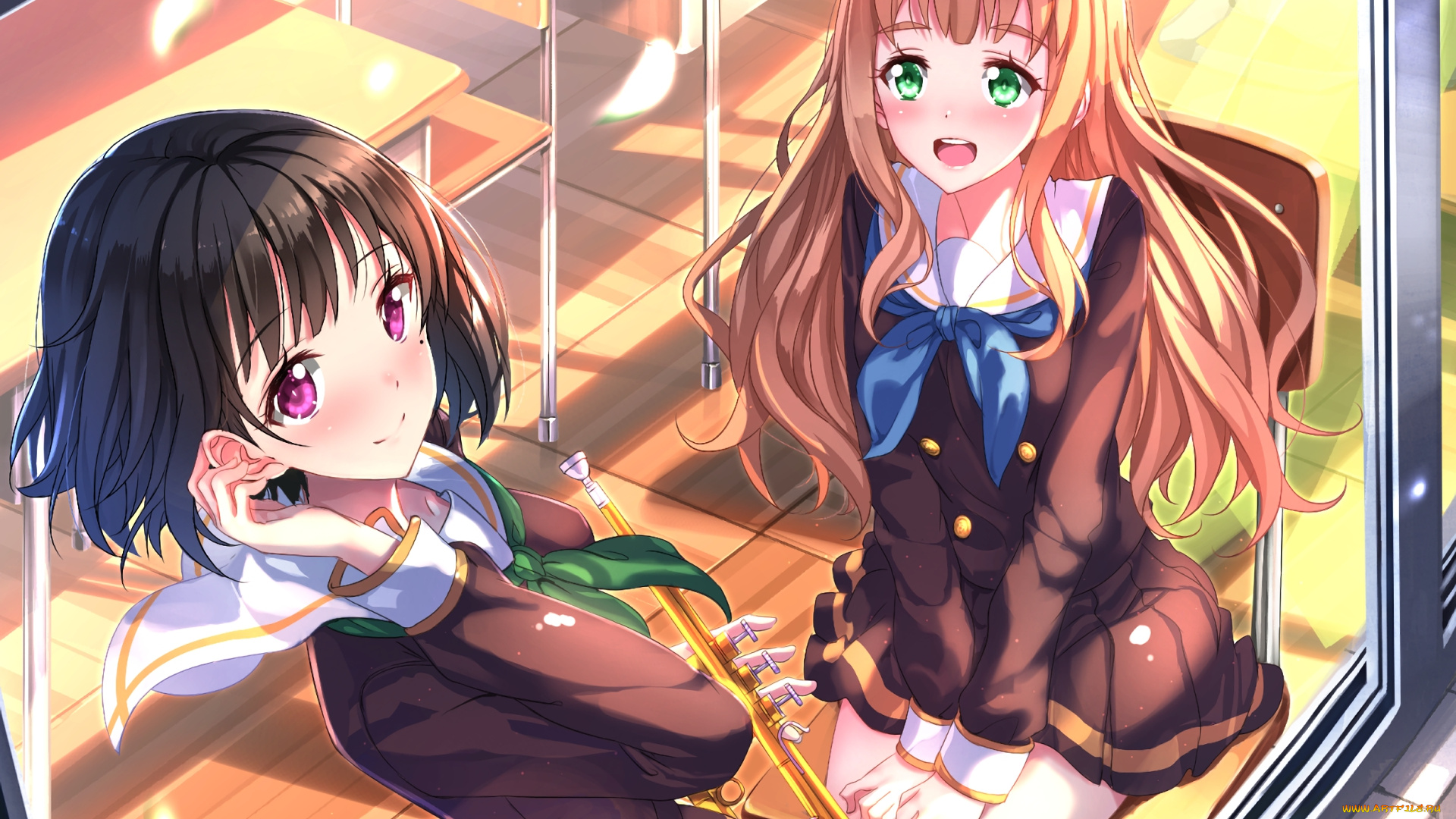 аниме, sound, horizon, фон, взгляд, девушки