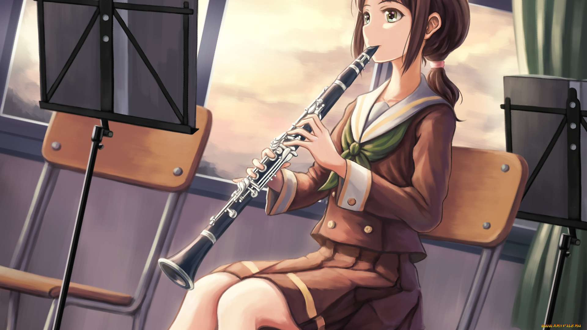 аниме, sound, horizon, взгляд, фон, девушка