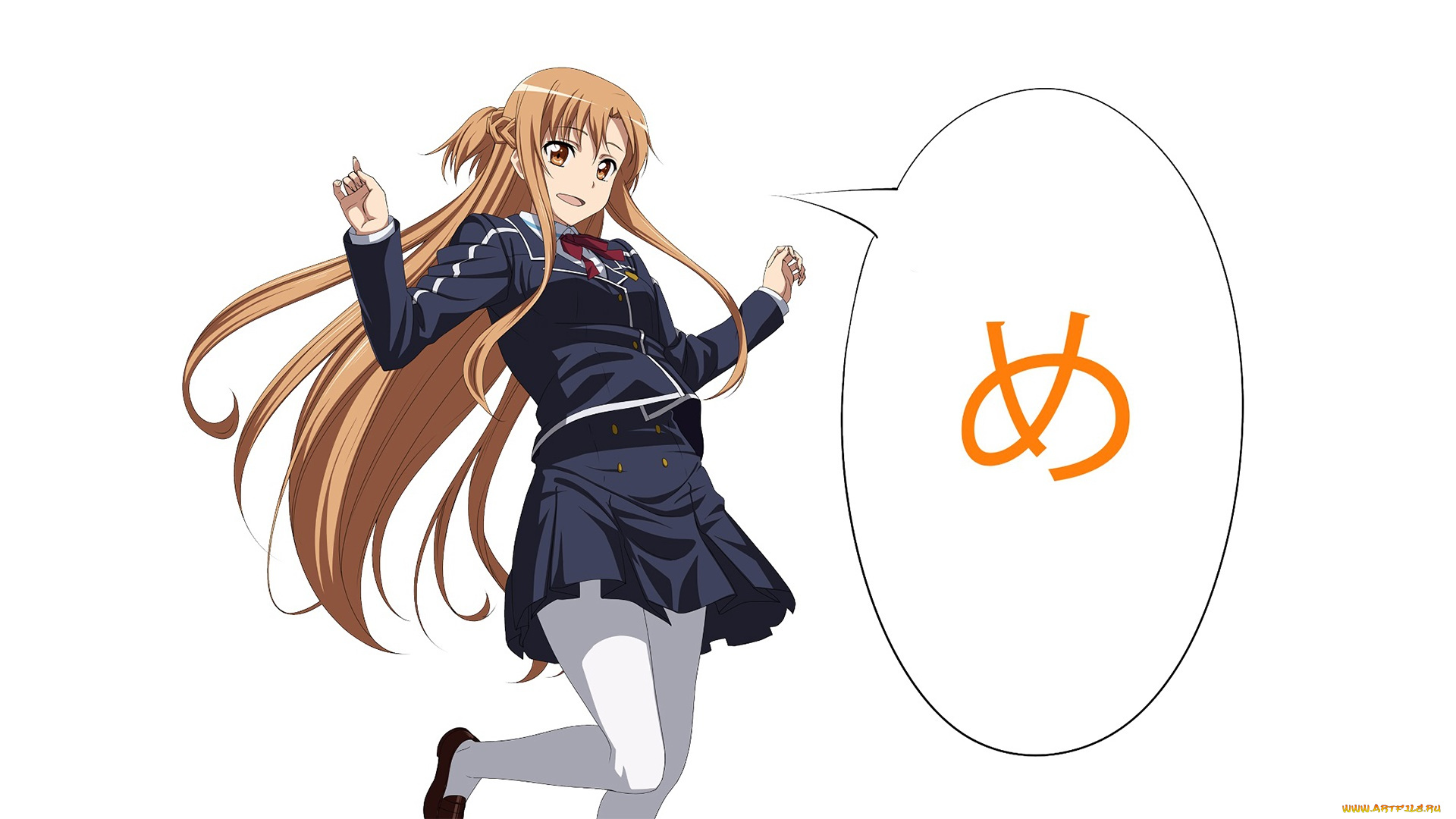 аниме, sword, art, online, девушка, взгляд, фон