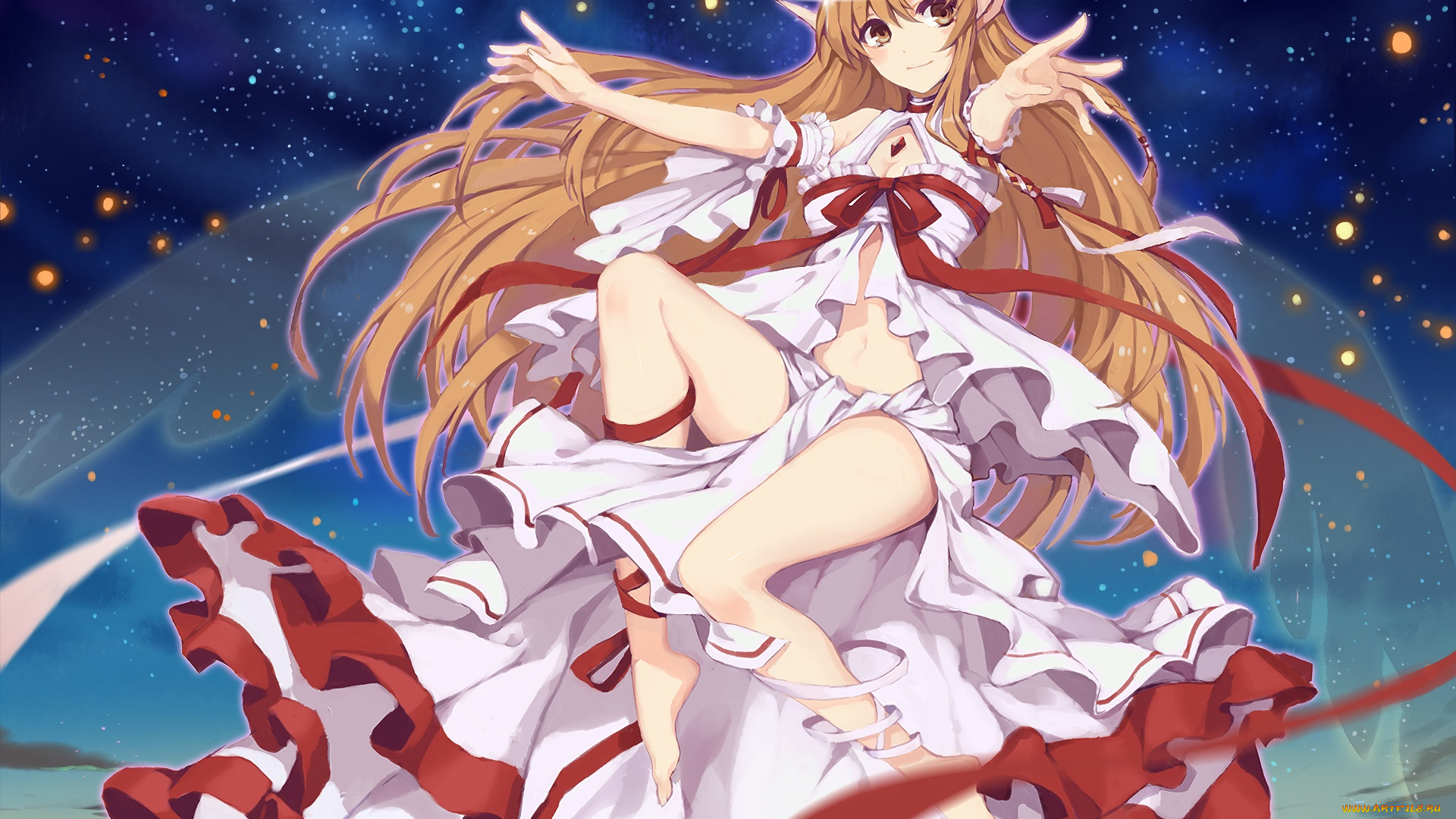 аниме, sword, art, online, фон, девушка, взгляд