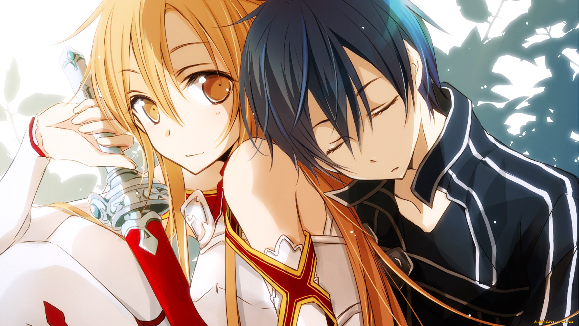 аниме, sword, art, online, фон, взгляд, девушка