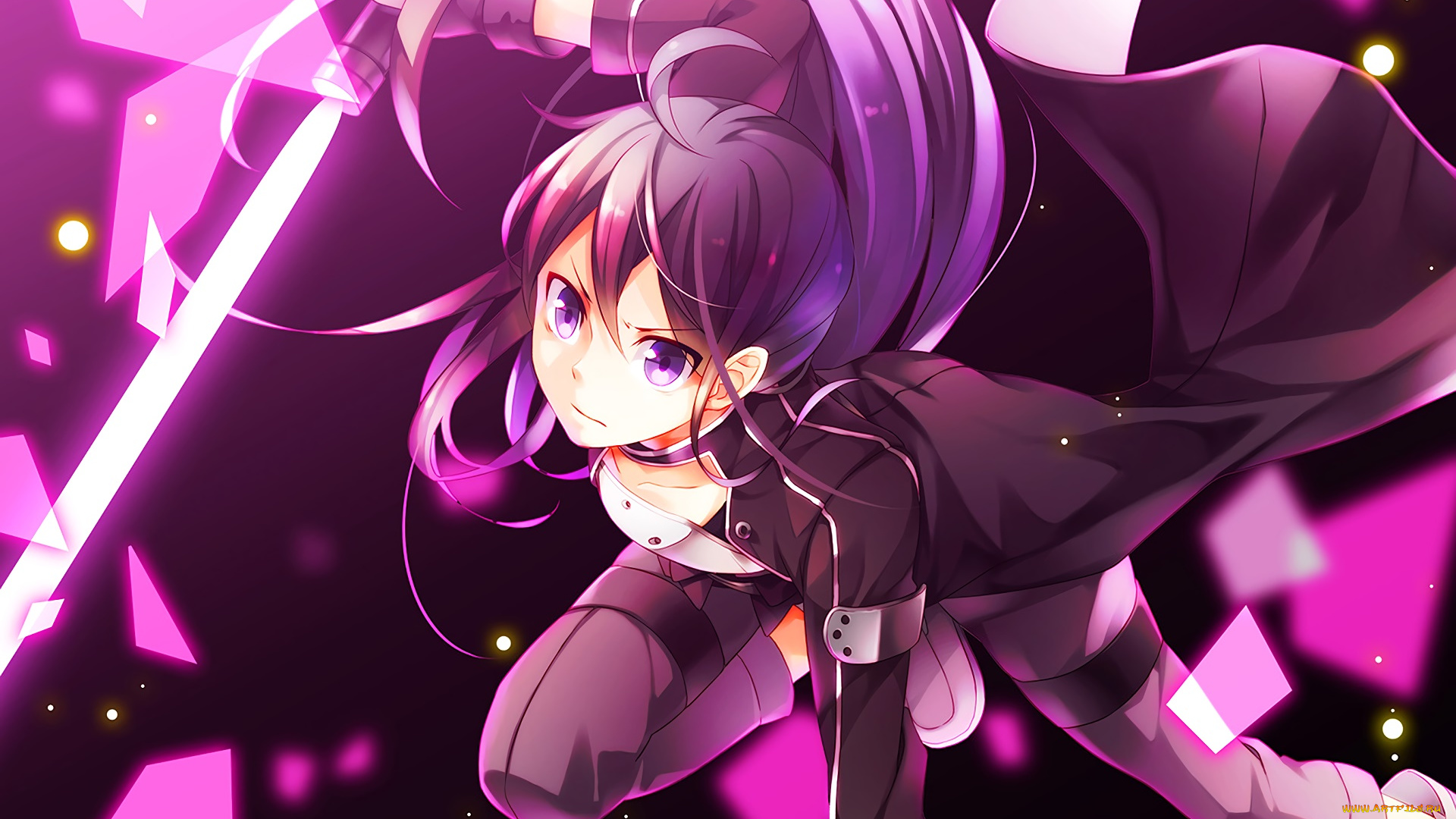 аниме, sword, art, online, фон, взгляд, девушка