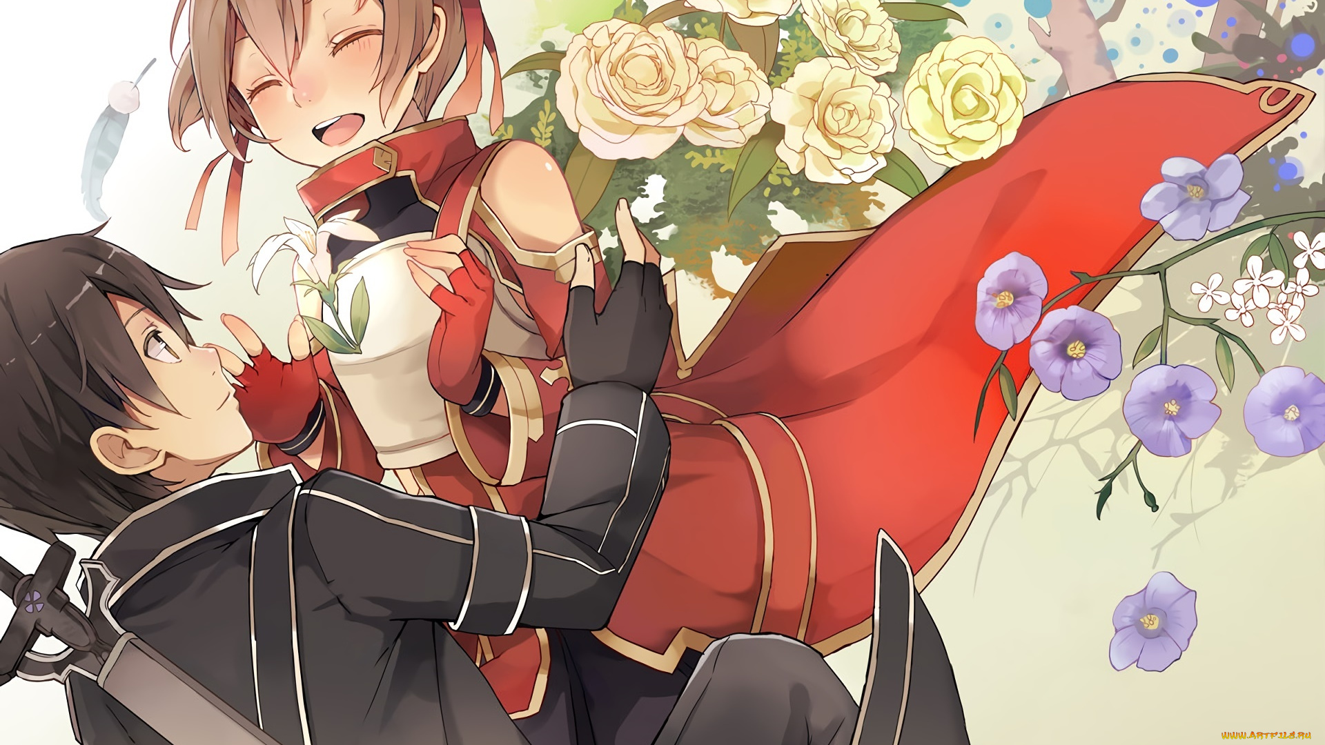 аниме, sword, art, online, фон, взгляд, девушка