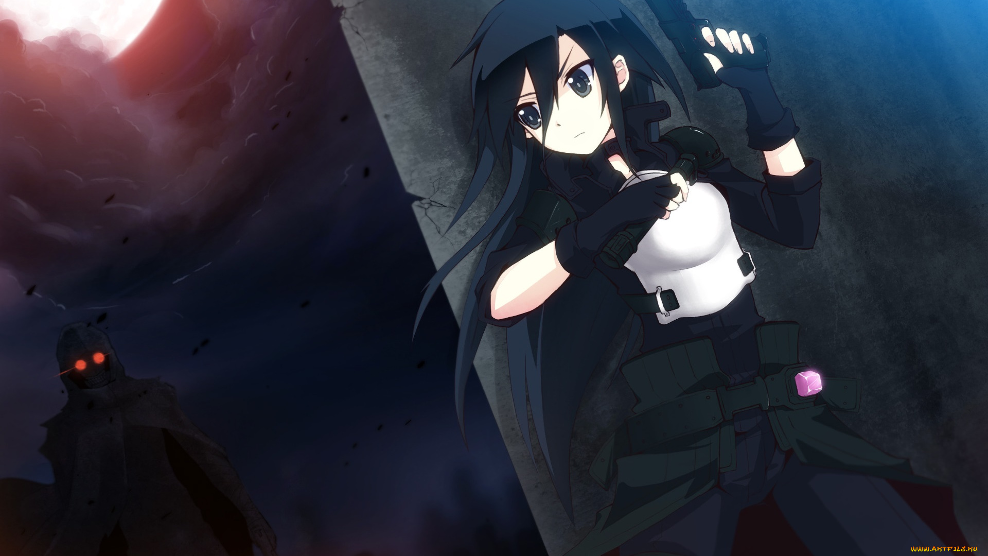 аниме, sword, art, online, фон, взгляд, девушка