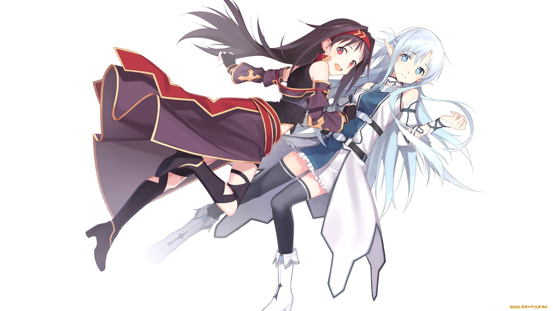 аниме, sword, art, online, взгляд, фон, девушка