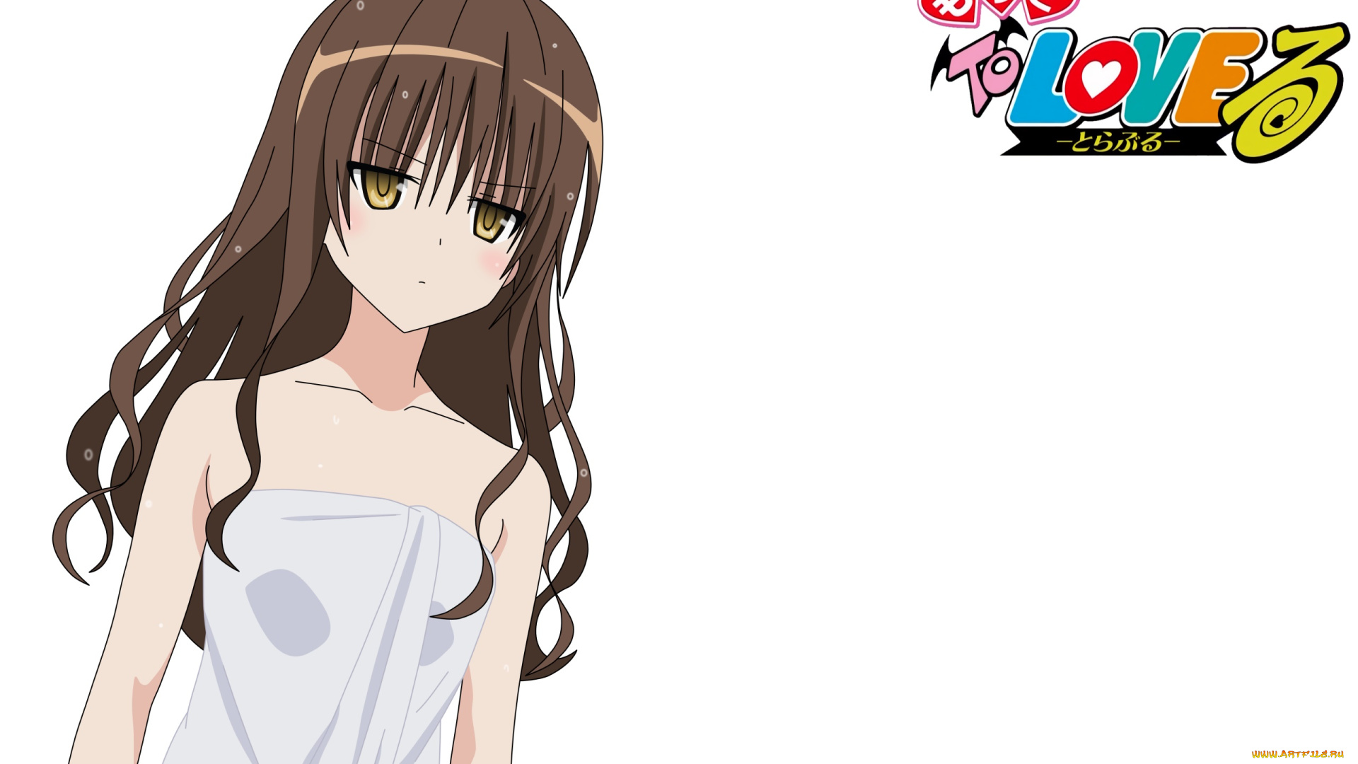 аниме, to, love, ru, девушка, взгляд, фон