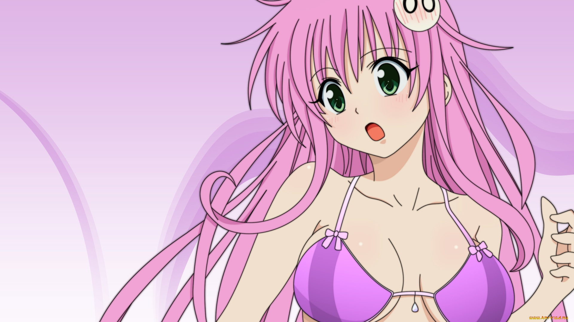 аниме, to, love, ru, девушка, взгляд, фон