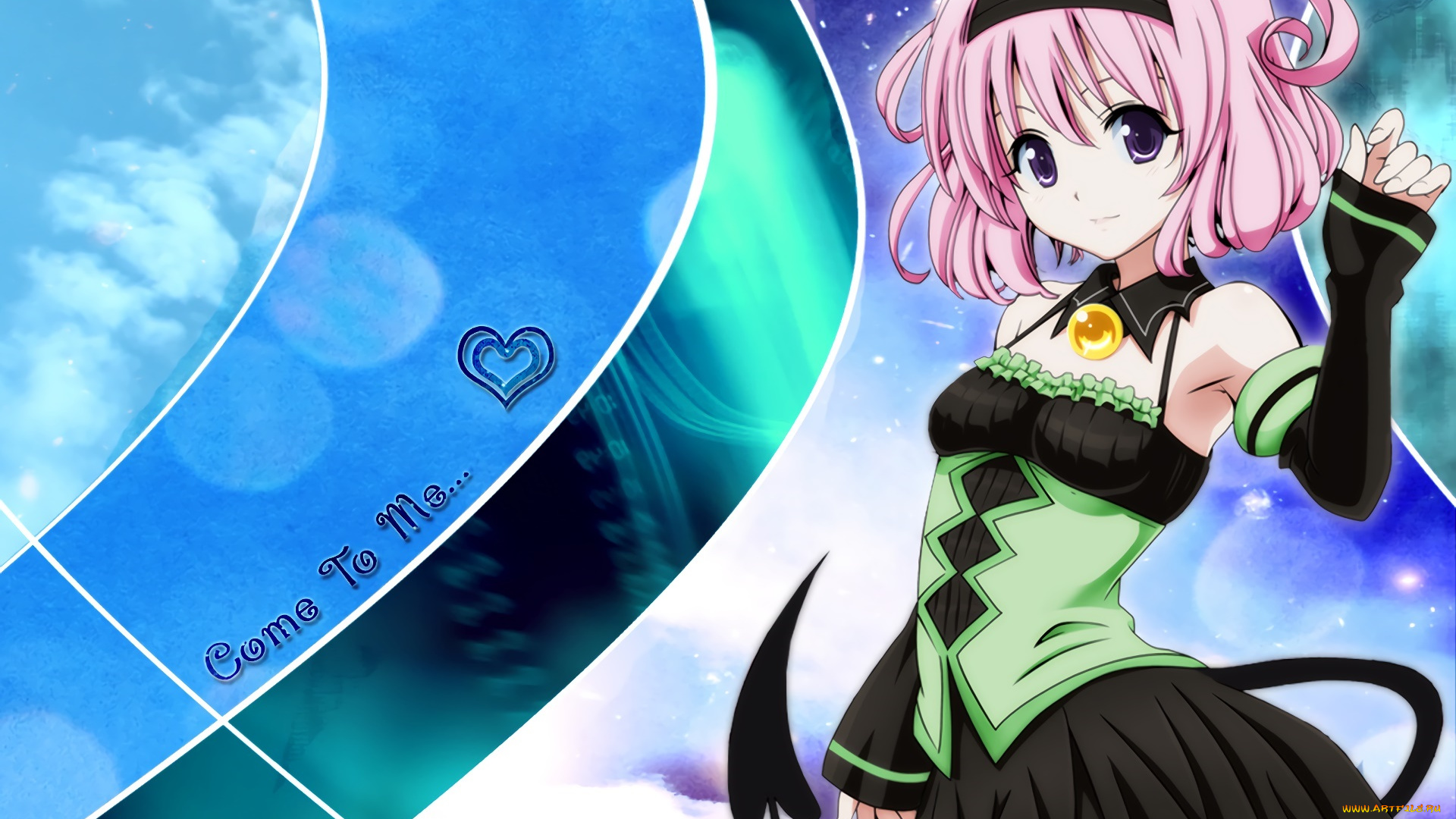 аниме, to, love, ru, взгляд, фон, девушка