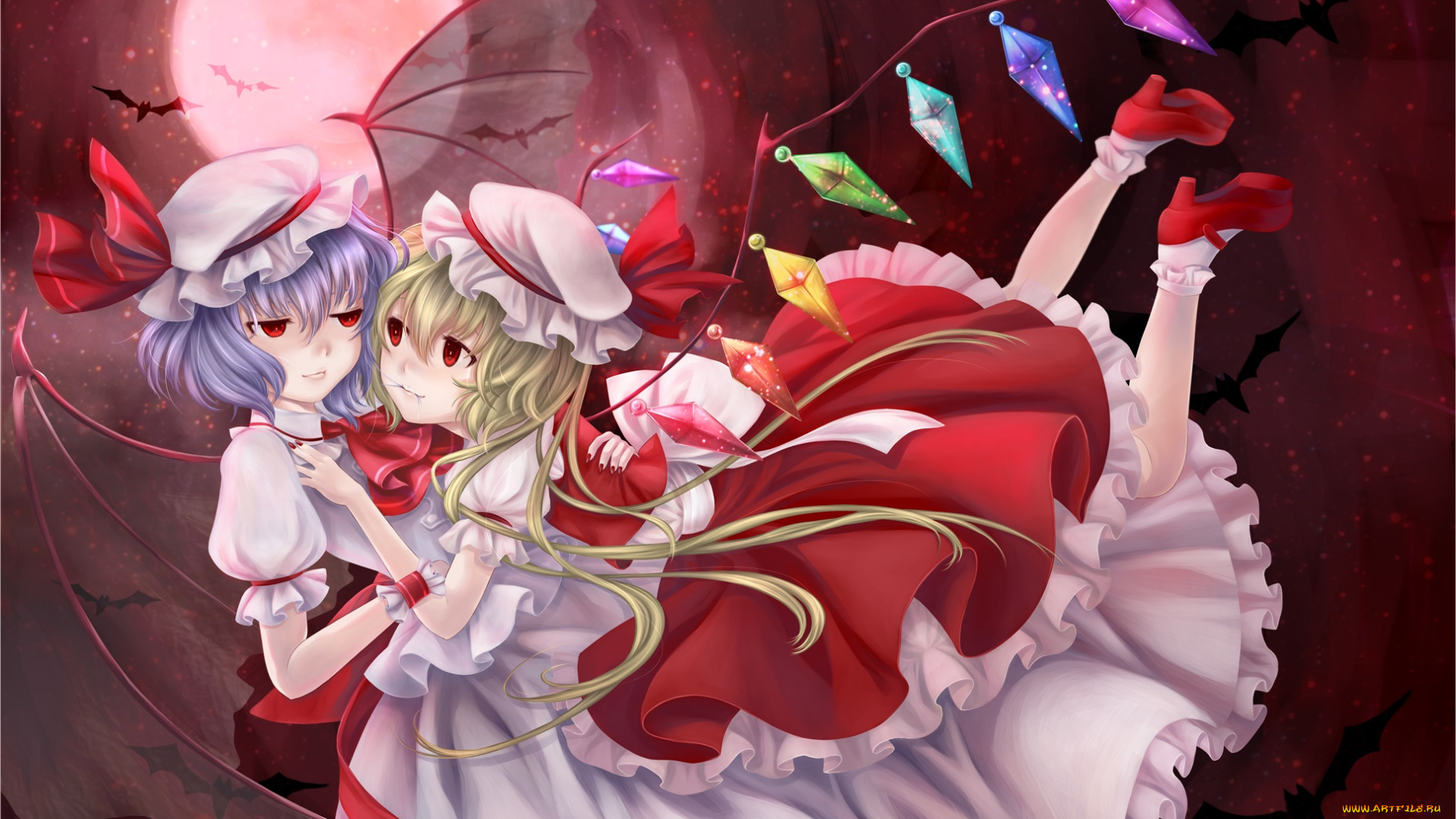 аниме, touhou, взгляд, девушка, фон