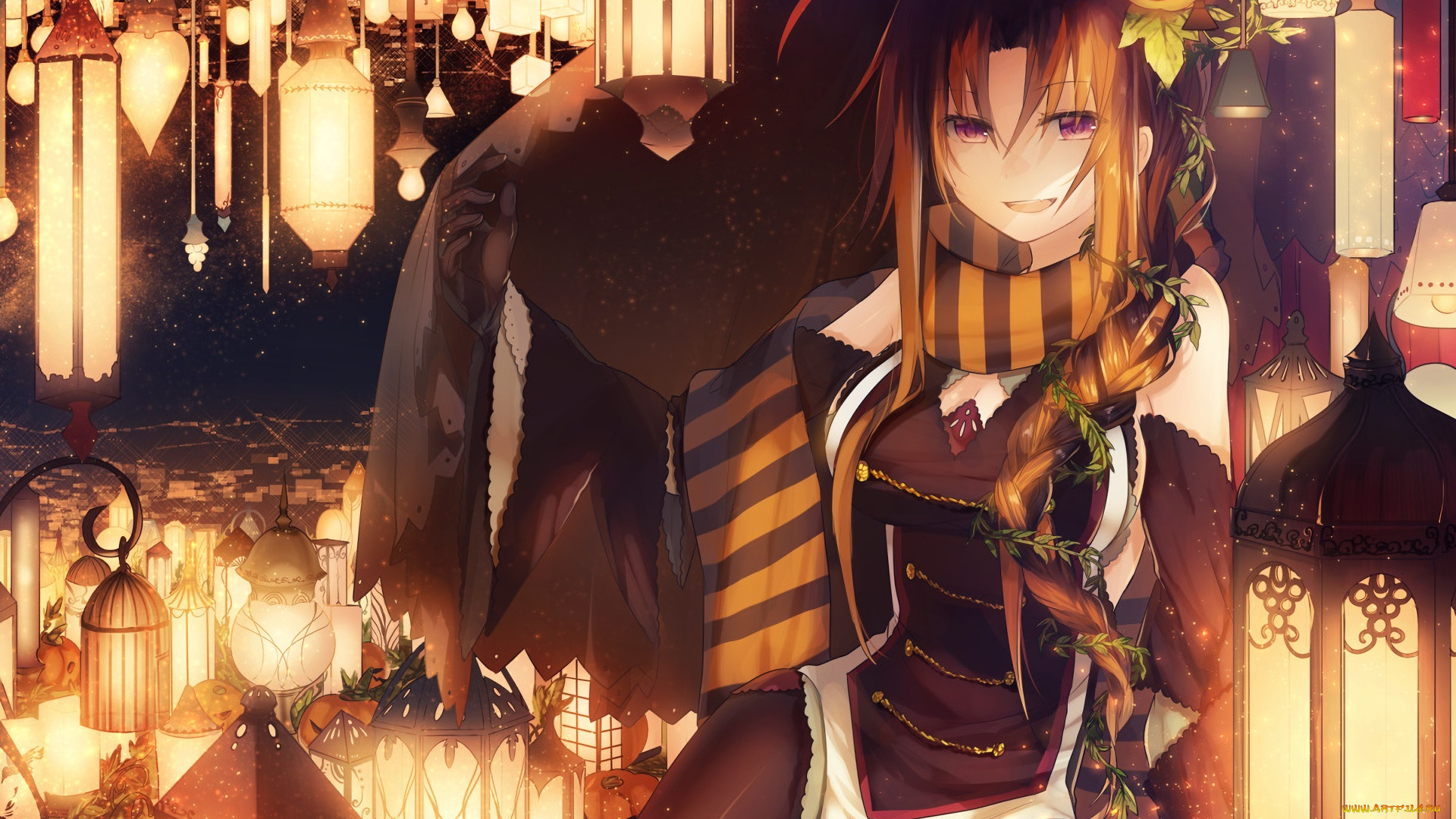 аниме, unknown, , другое, девушка, фон, взгляд