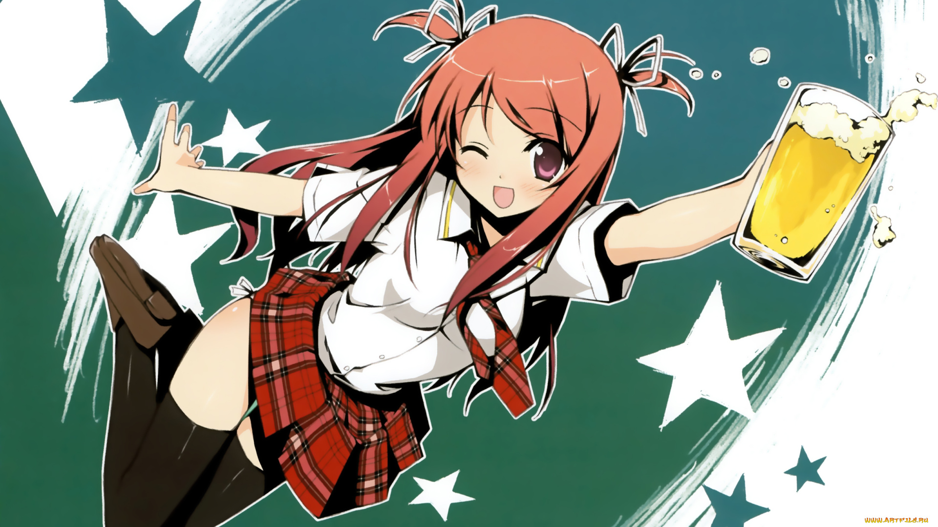 аниме, unknown, , другое, фон, взгляд, девушка