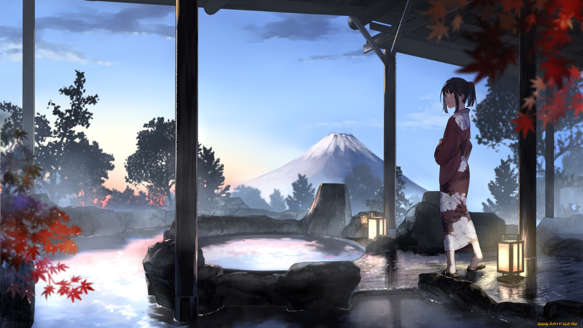 аниме, unknown, , другое, фон, взгляд, девушка