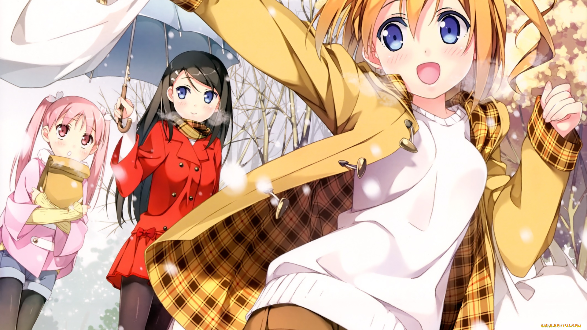 аниме, unknown, , другое, взгляд, девушки, фон