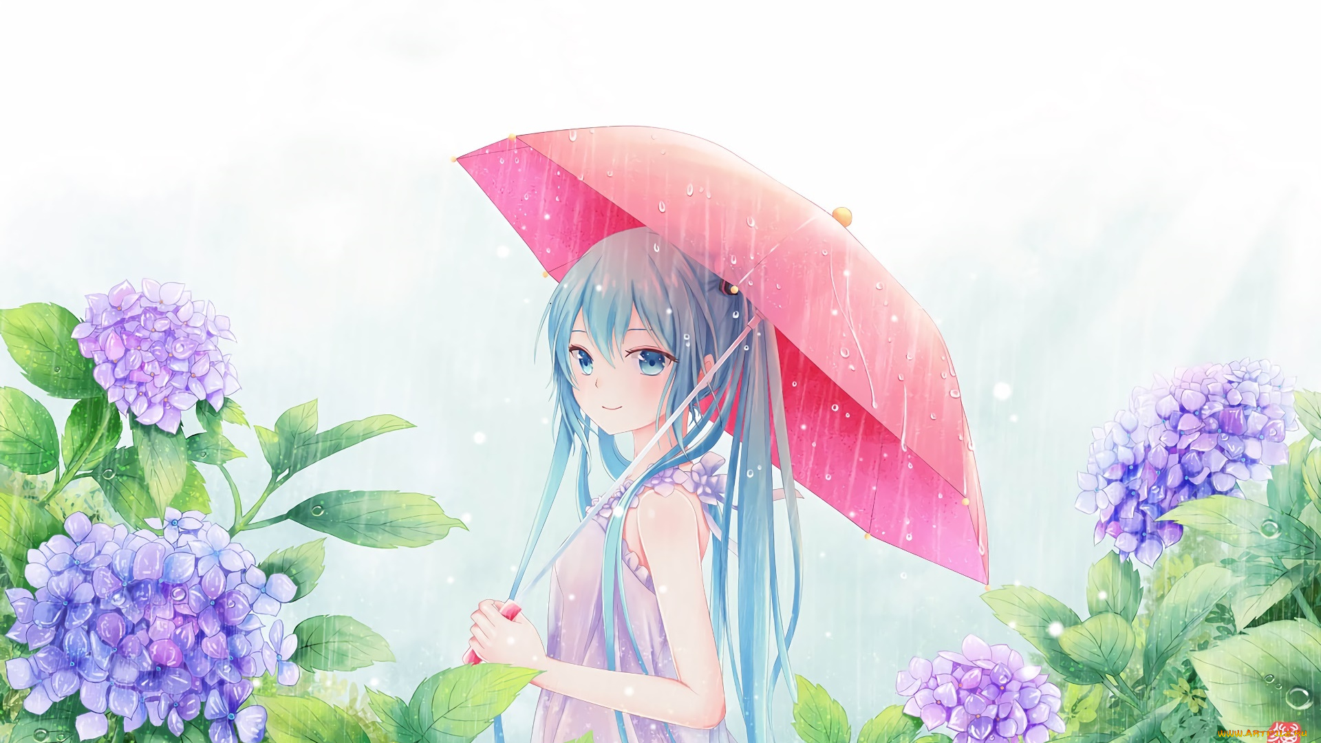 аниме, vocaloid, фон, взгляд, девушка