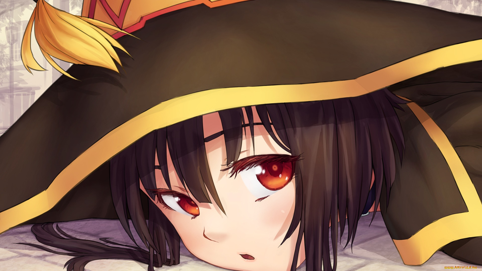 kono, subarashii, sekai, ni, shukufuku, wo, аниме, взгляд, фон, девушка