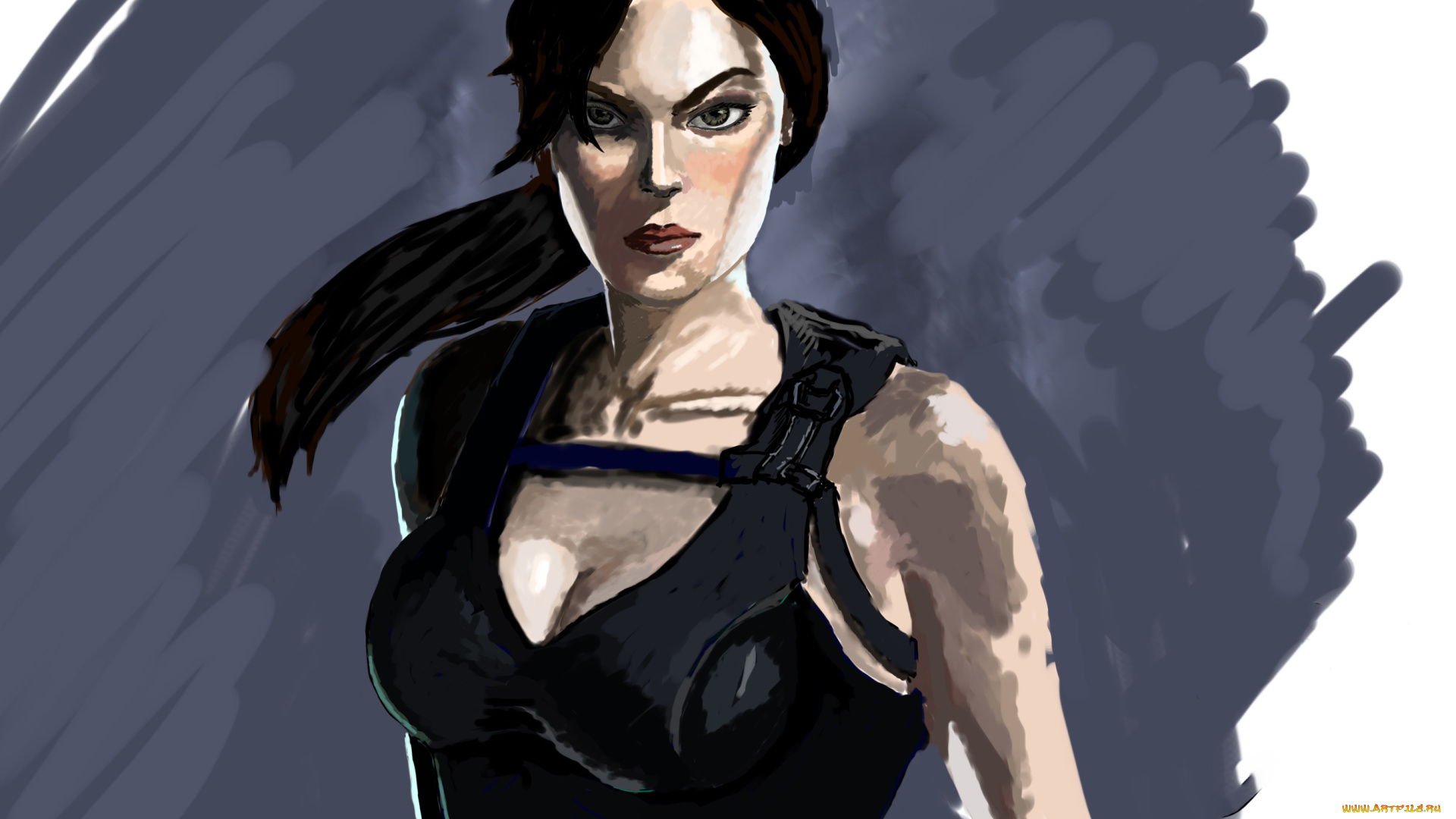 рисованное, комиксы, взгляд, девушка, фон