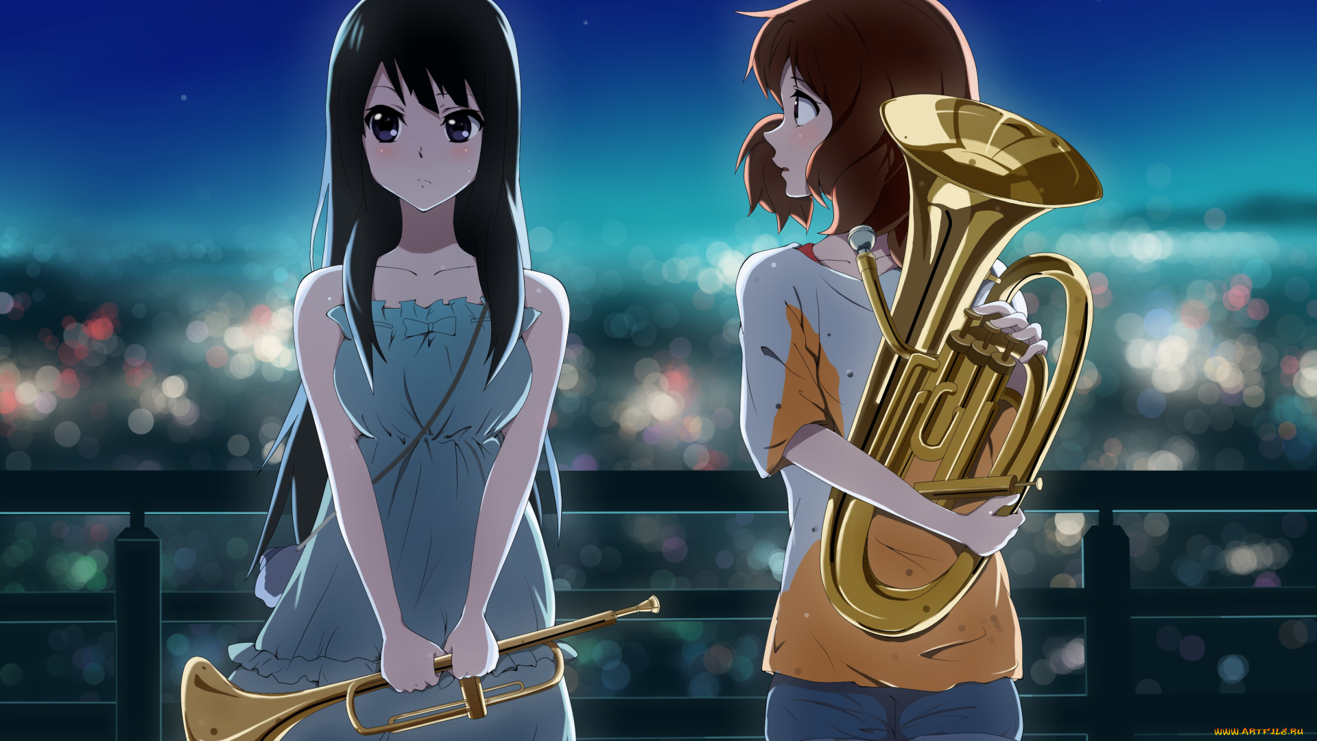 sound, horizon, аниме, фон, взгляд, девушки
