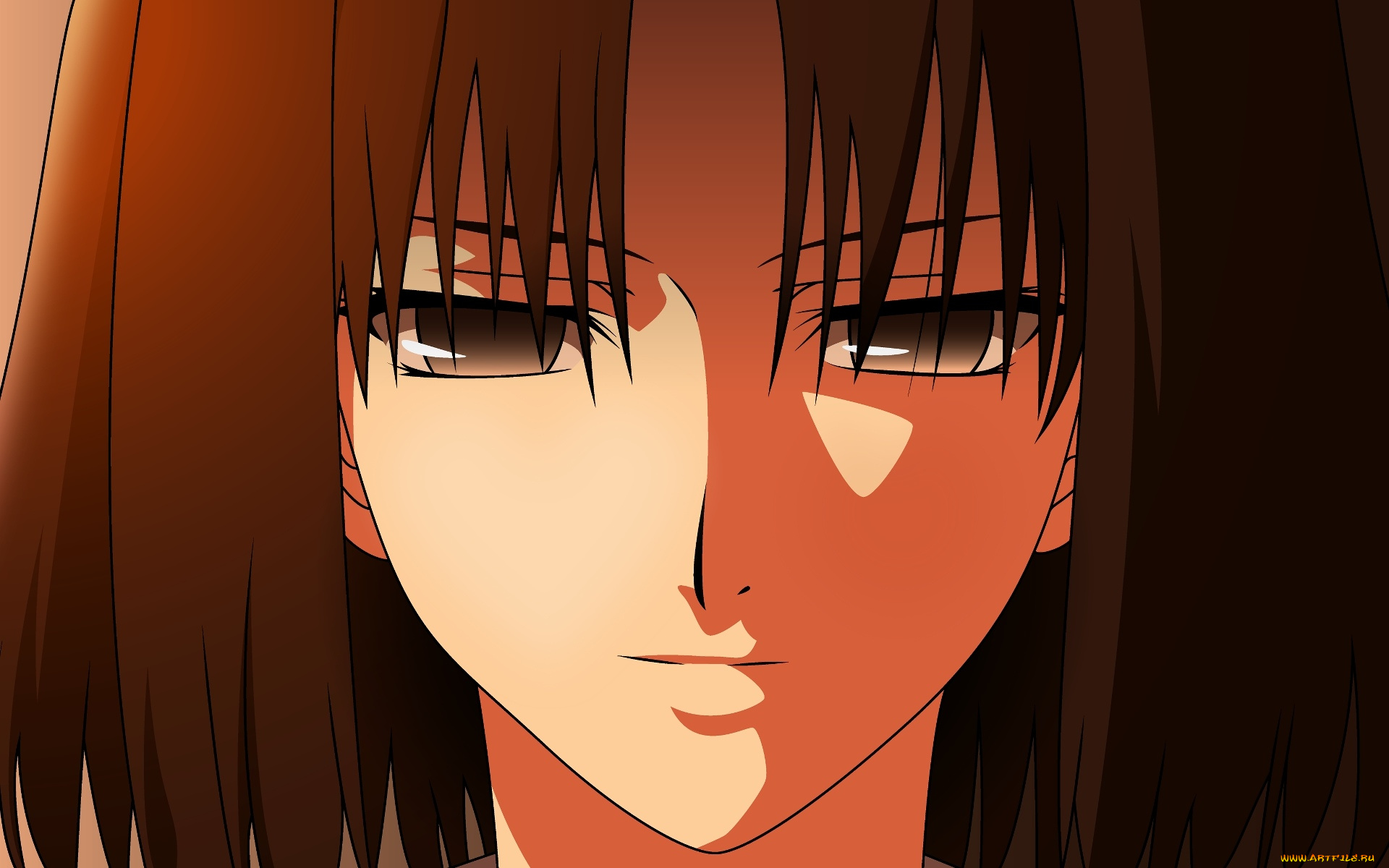 аниме, kara, no, kyokai, фон, взгляд, девушка