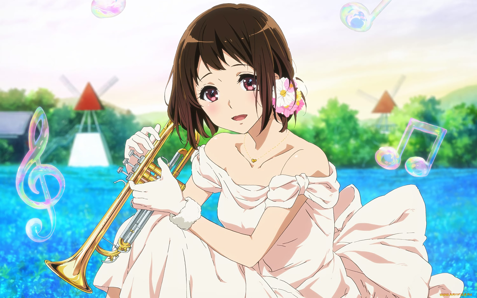 аниме, sound, horizon, фон, взгляд, девушка