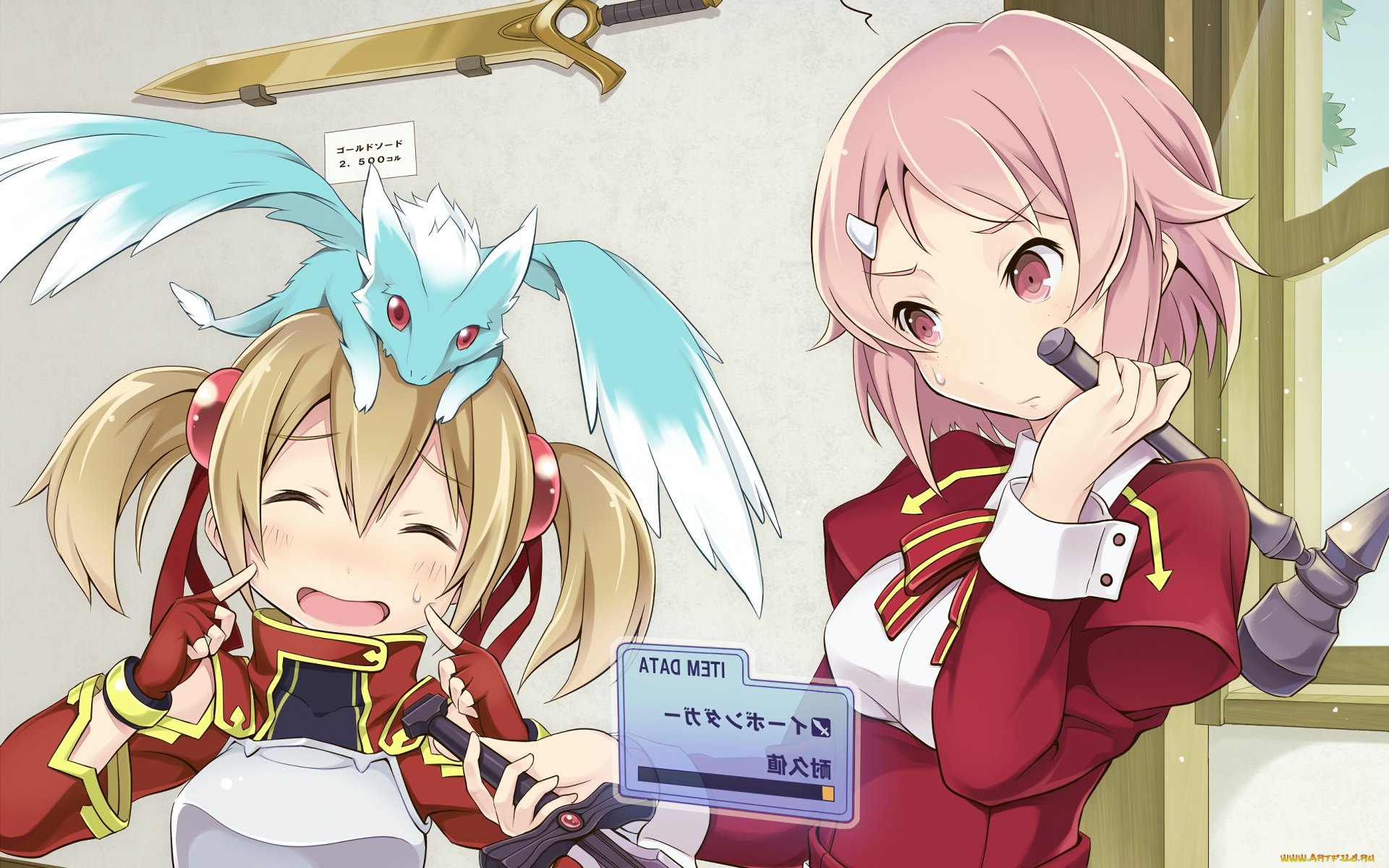 аниме, sword, art, online, фон, взгляд, девушки