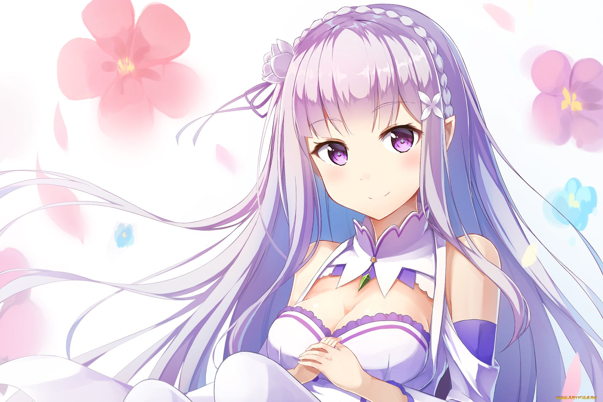 аниме, re, , zero, kara, hajimeru, isekai, seikatsu, девушка, взгляд, фон