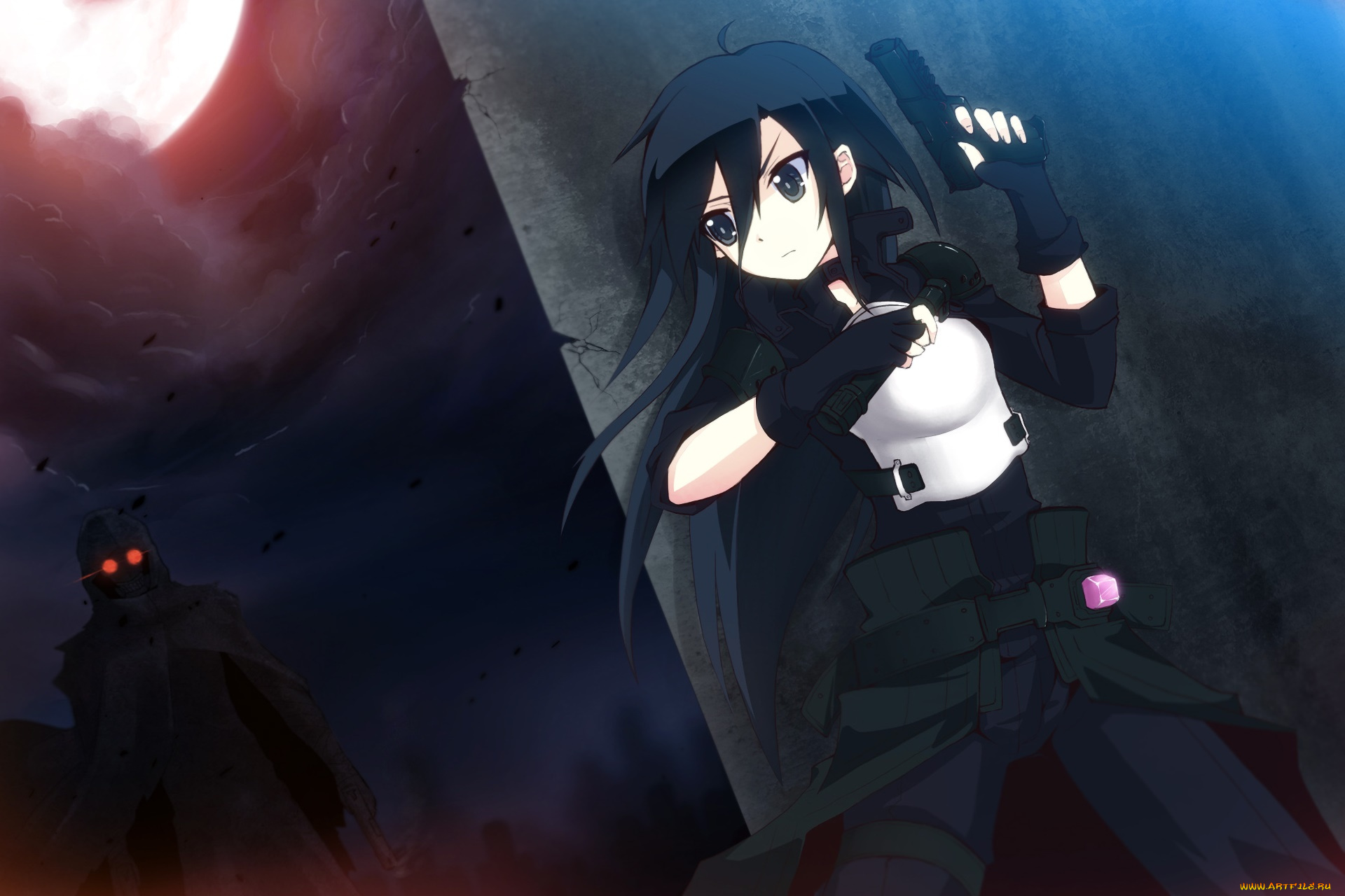 аниме, sword, art, online, фон, взгляд, девушка