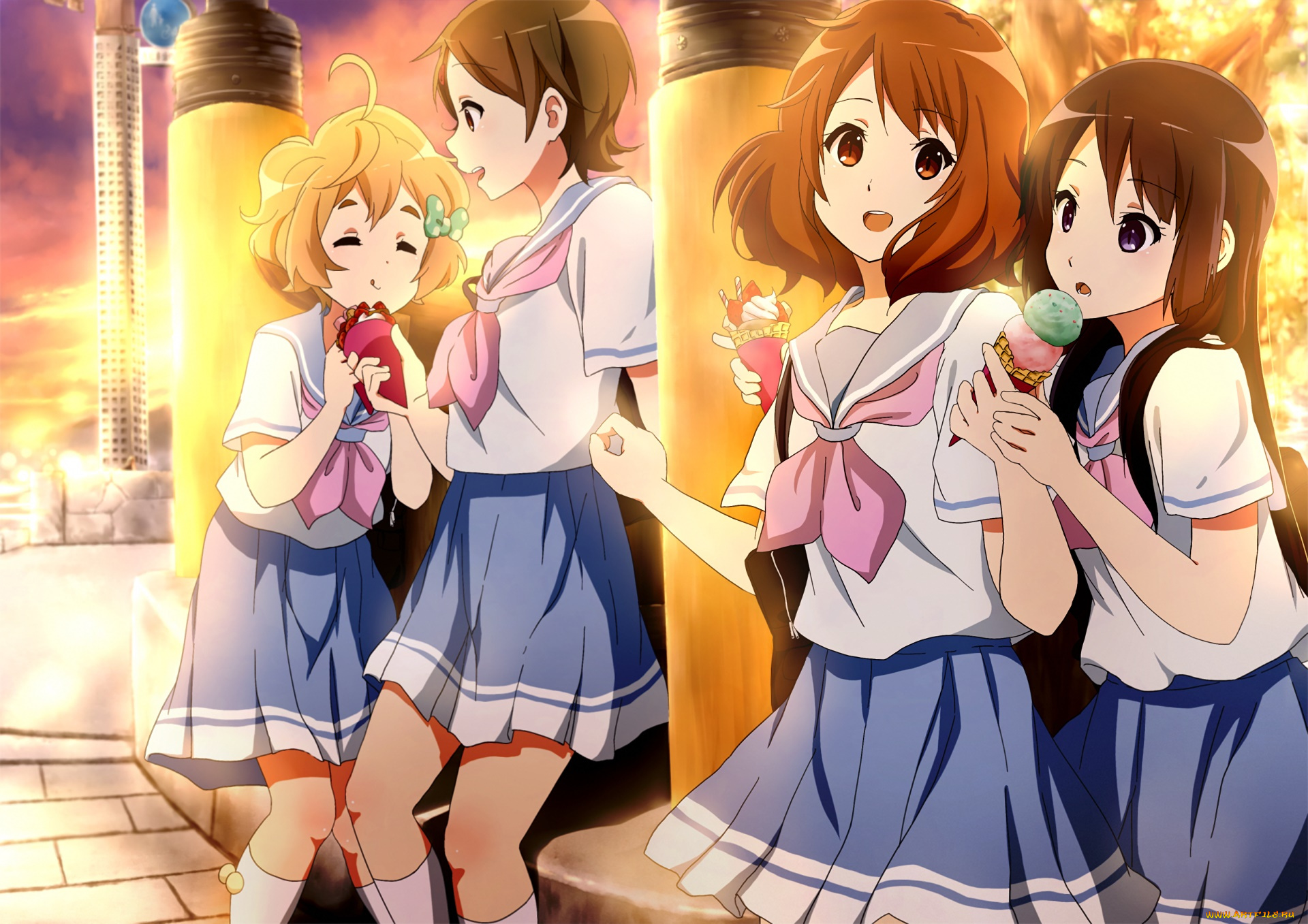 аниме, sound, horizon, девушки, фон, взгляд