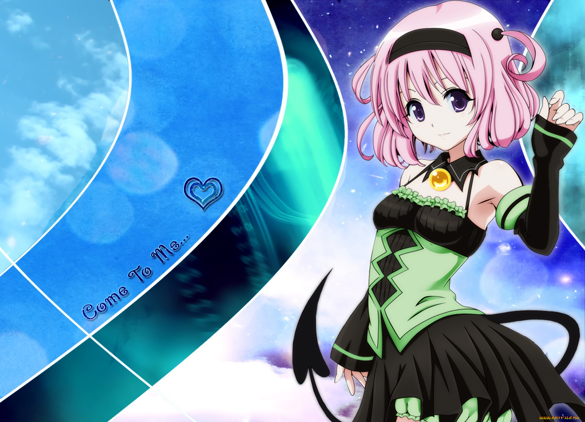 аниме, to, love, ru, взгляд, фон, девушка