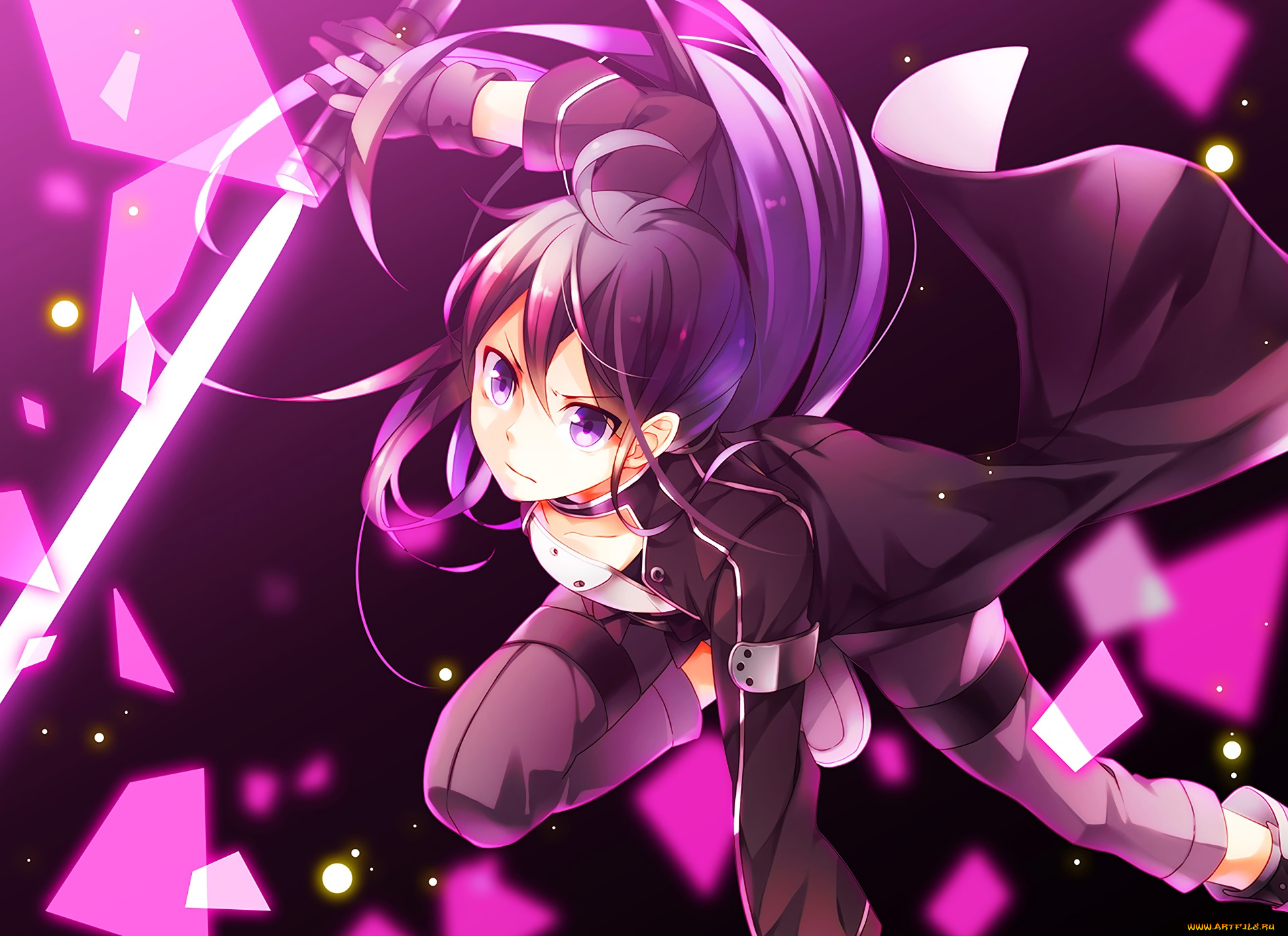 аниме, sword, art, online, фон, взгляд, девушка