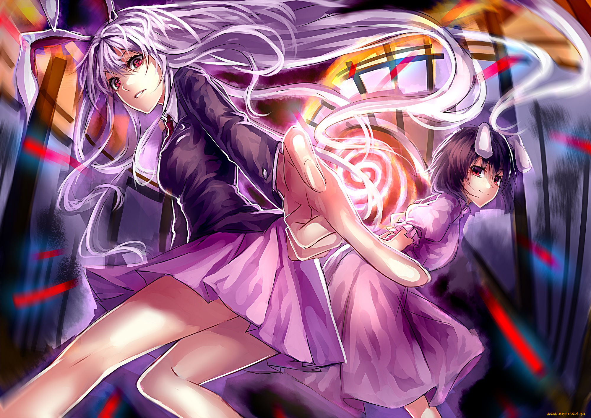 аниме, touhou, фон, взгляд, девушка