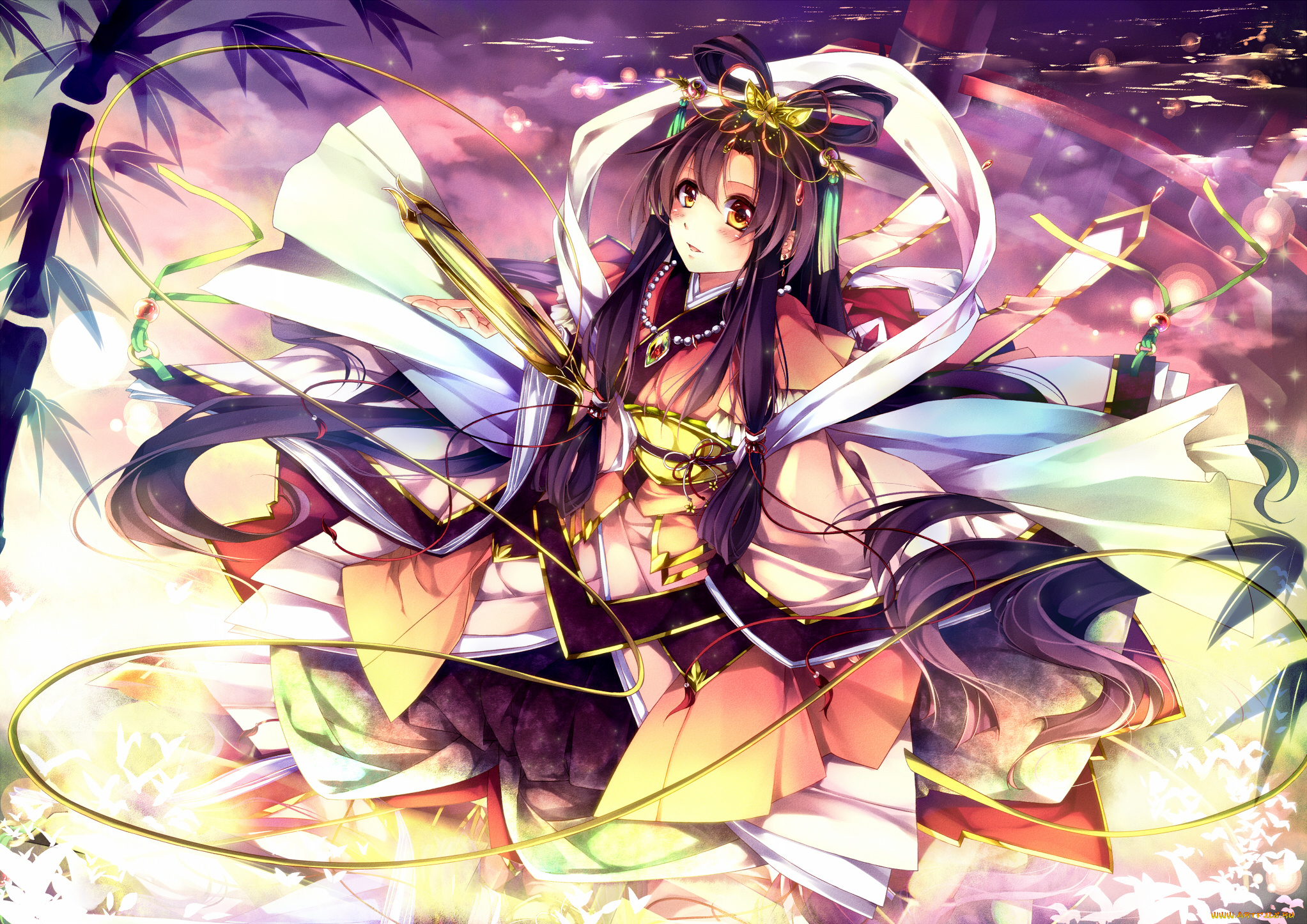 аниме, unknown, , другое, девушка, взгляд, фон