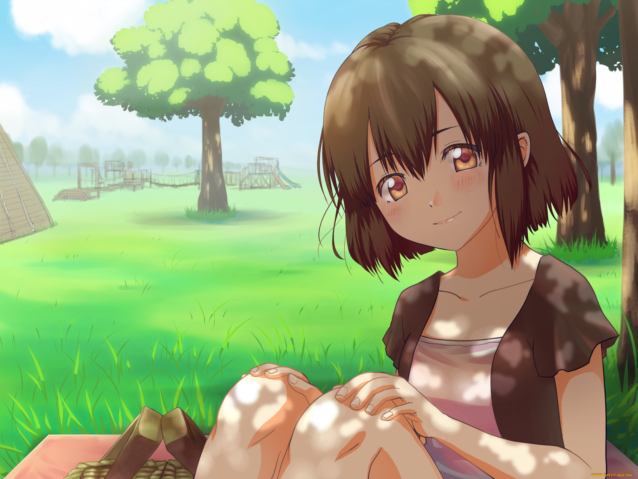 аниме, unknown, , другое, фон, взгляд, девушка