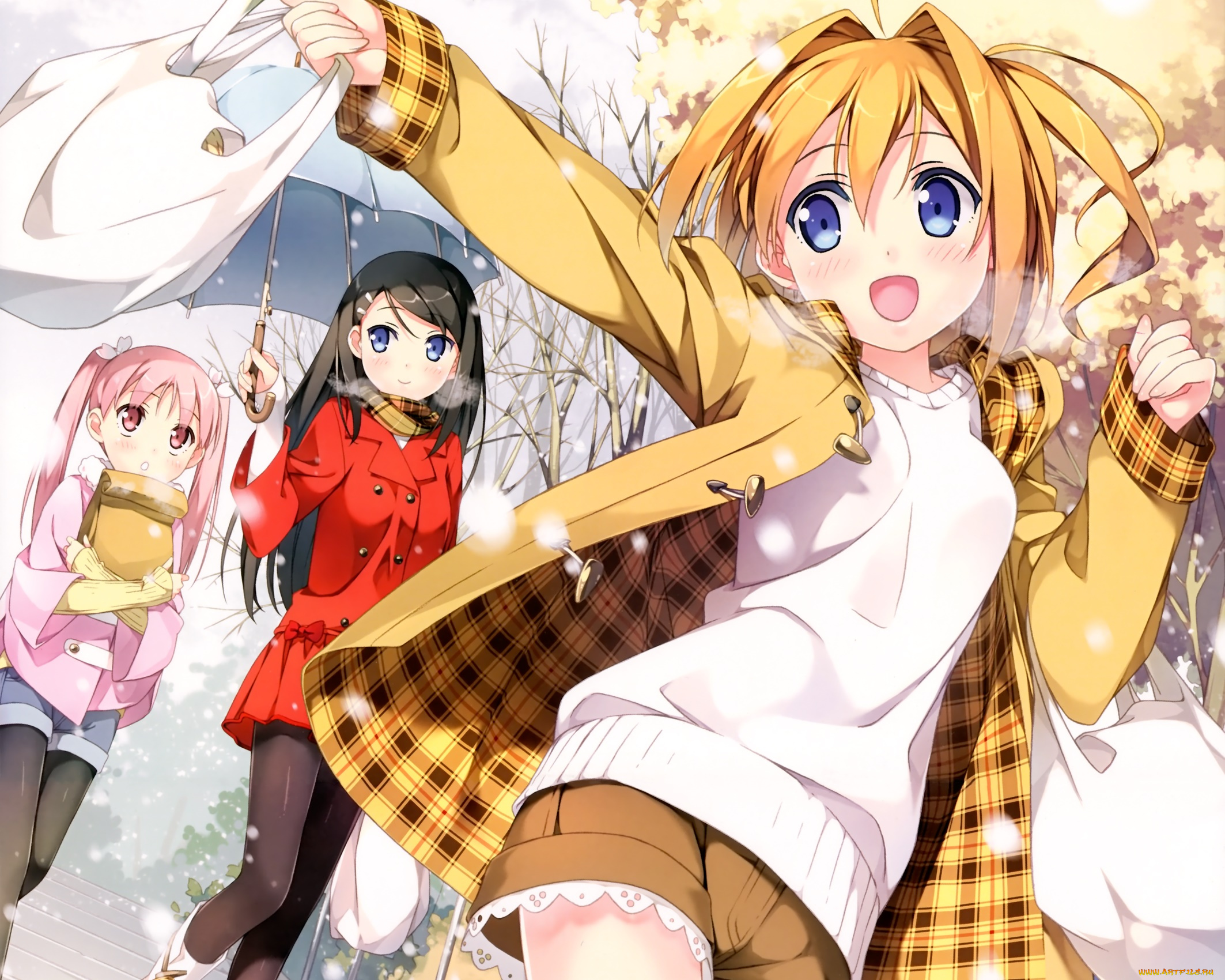 аниме, unknown, , другое, взгляд, девушки, фон