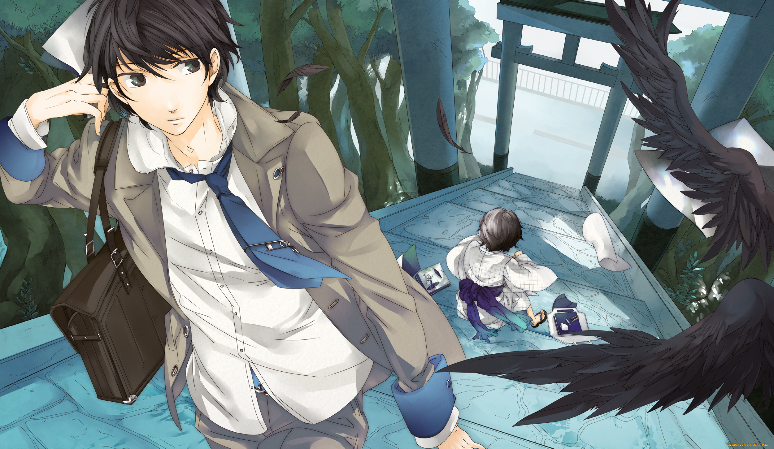 аниме, unknown, , другое, взгляд, парень, фон