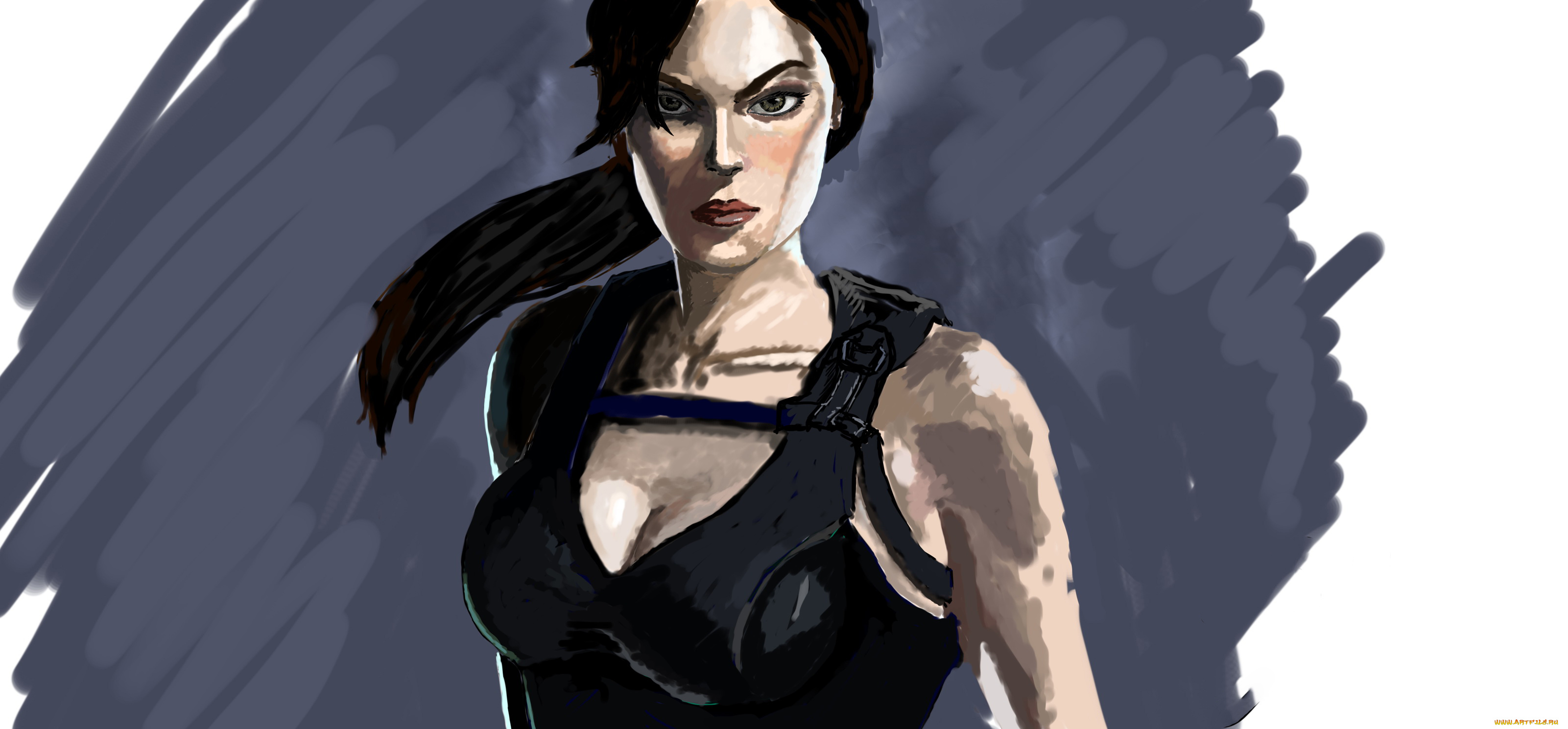 рисованное, комиксы, взгляд, девушка, фон