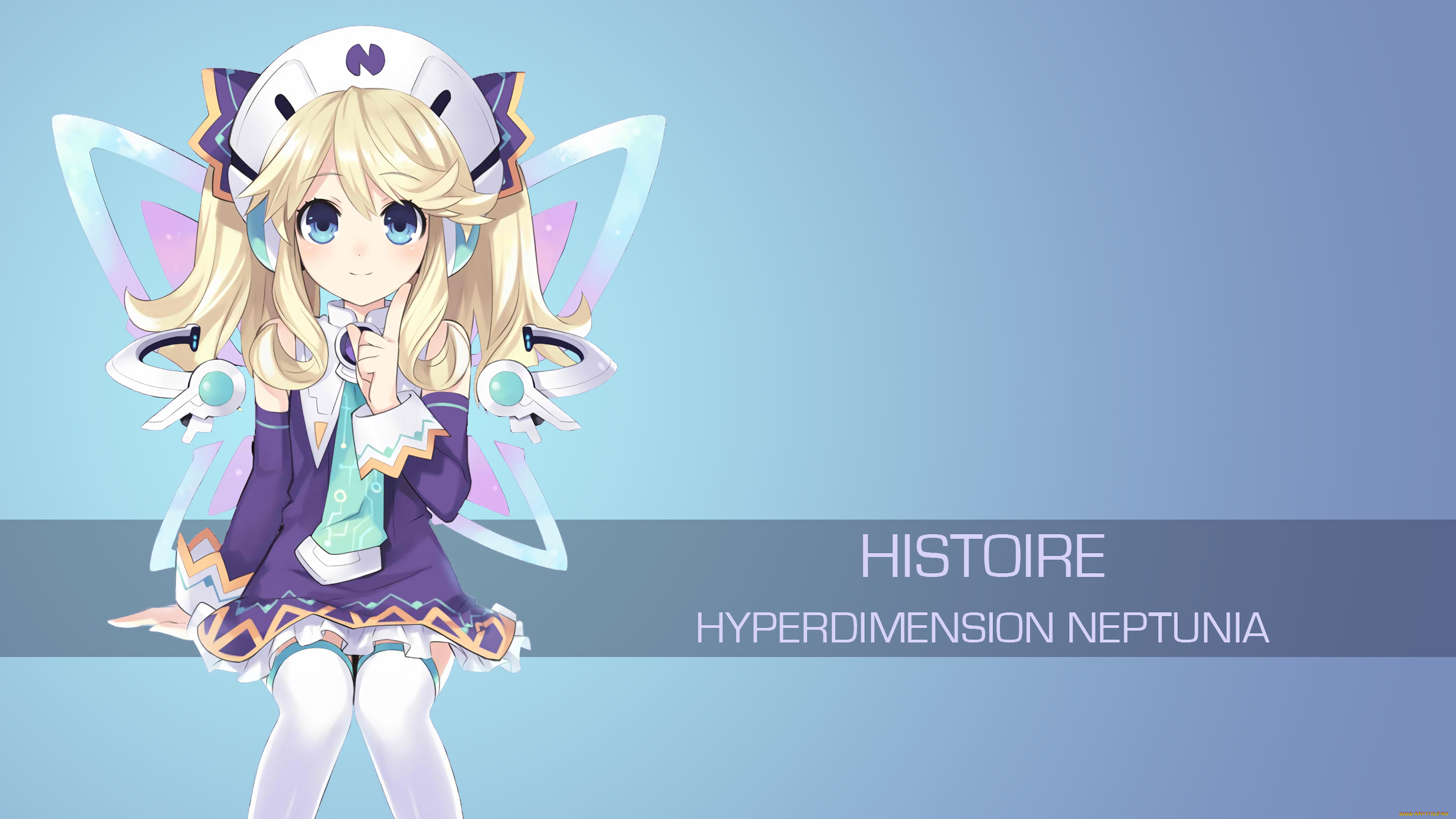 аниме, hyperdimension, neptunia, взгляд, девушка, фон
