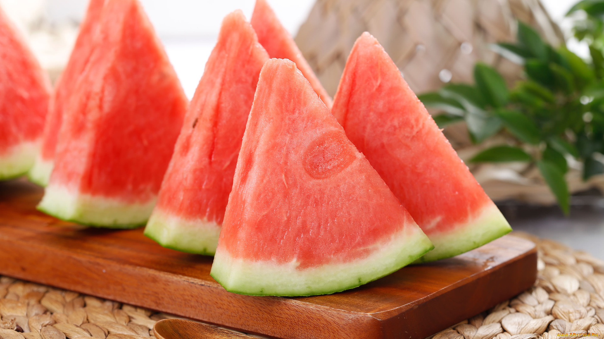 еда, арбуз, сочный, спелый, дольки