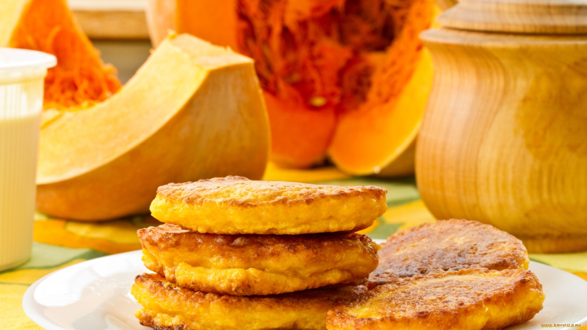 еда, блины, , оладьи, оладьи, осень, тыква