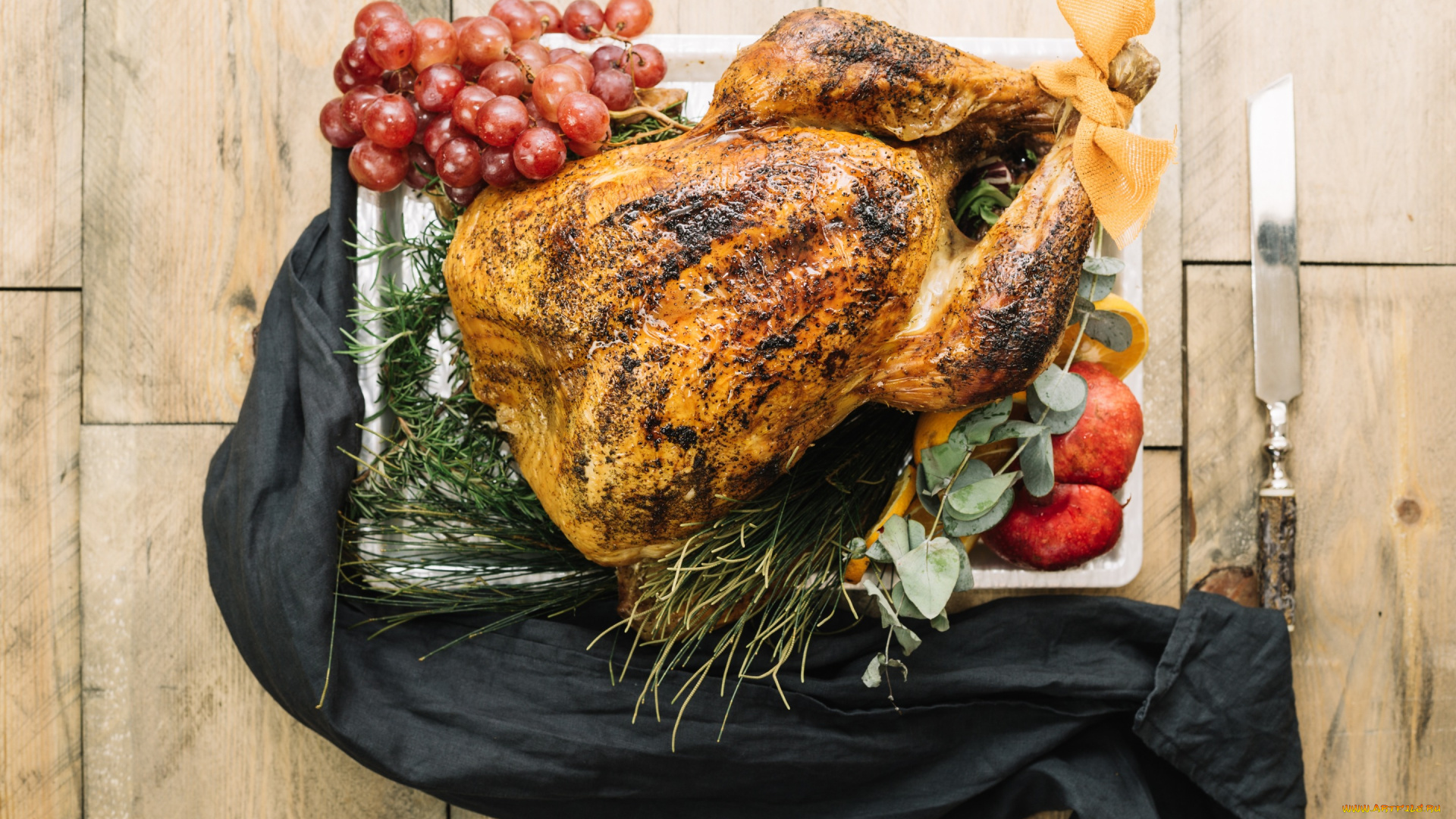 еда, мясные, блюда, виноград, курица, вкусно