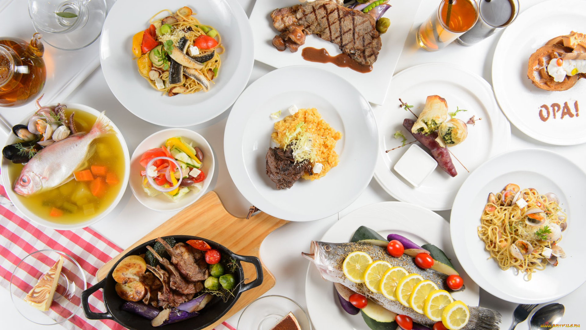 еда, разное, овощи, блюда, ассорти, рыба, салат