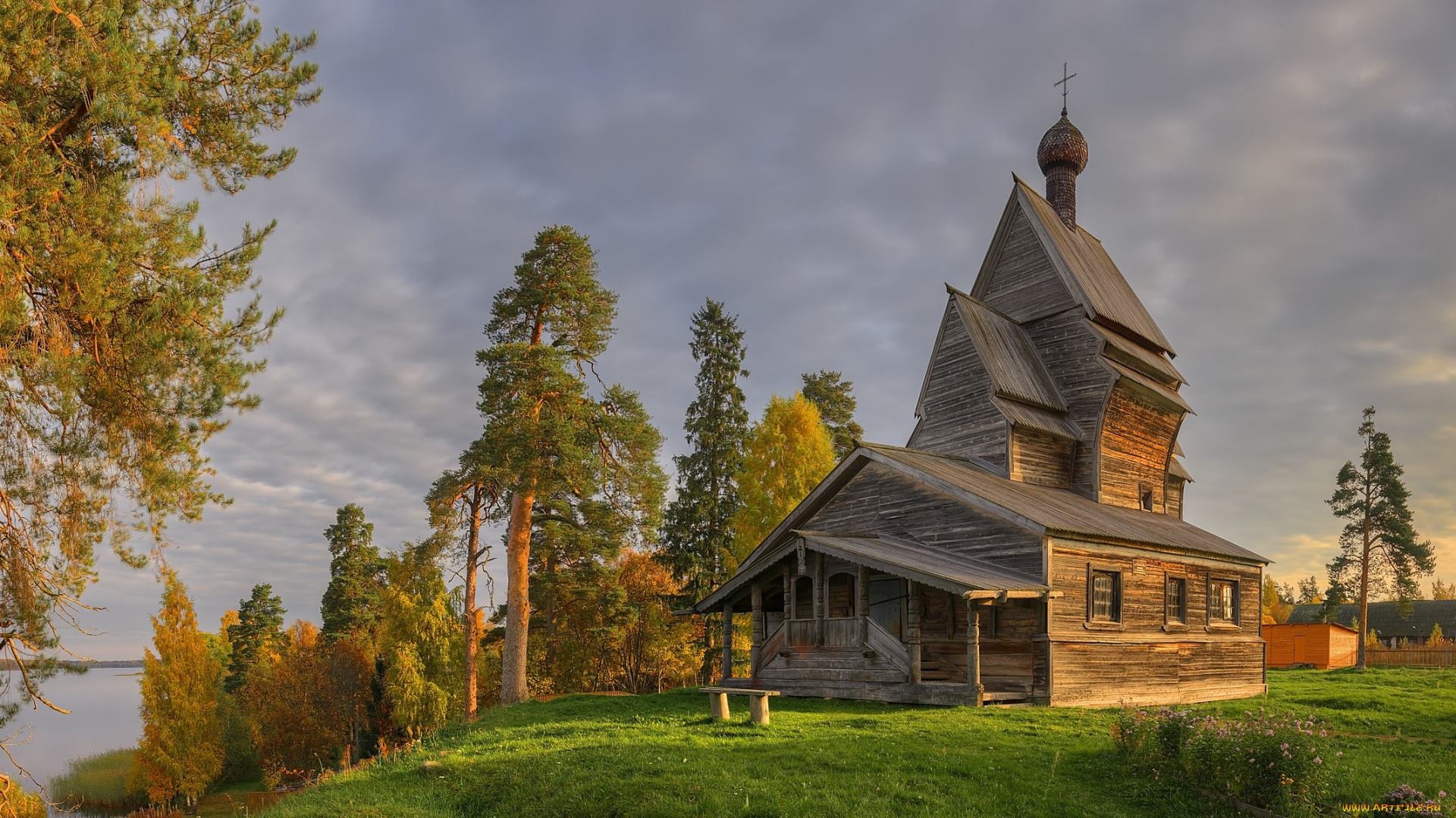 города, -, православные, церкви, , монастыри, утро, деревня, церковь, родионово, осень, ленинградская, область