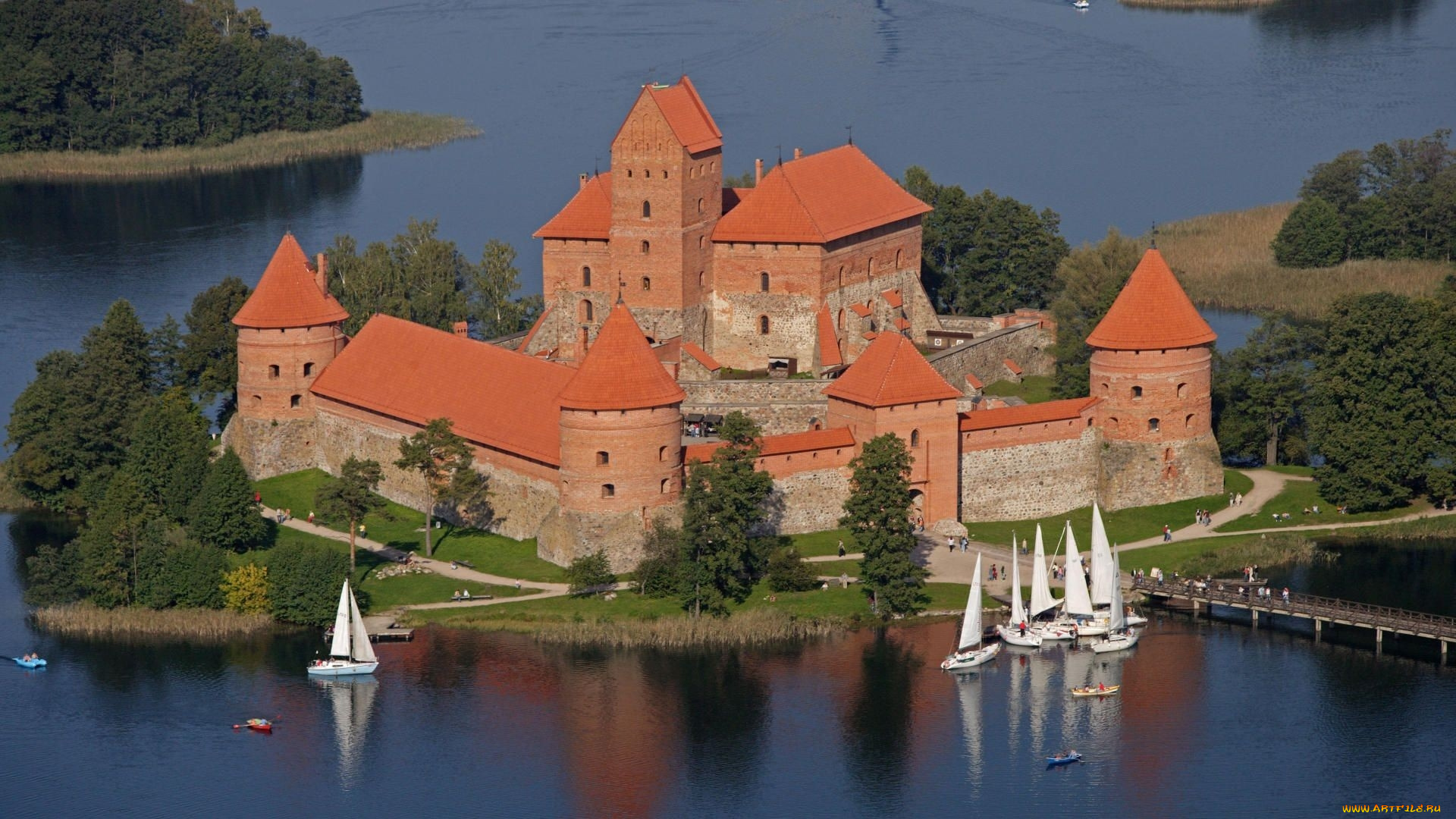 города, тракайский, замок, , литва, trakai, castle, lithuania