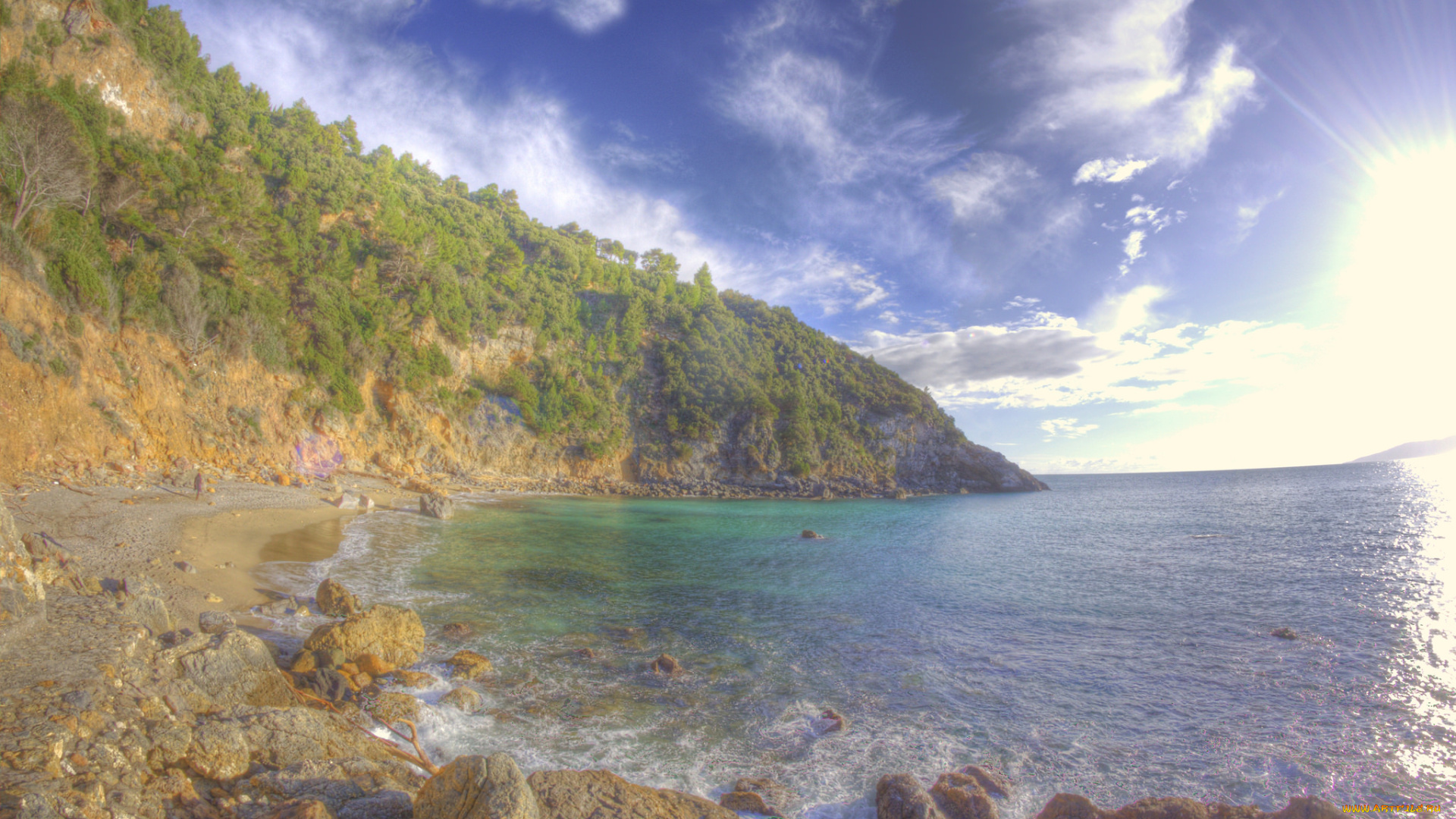 природа, побережье, простор