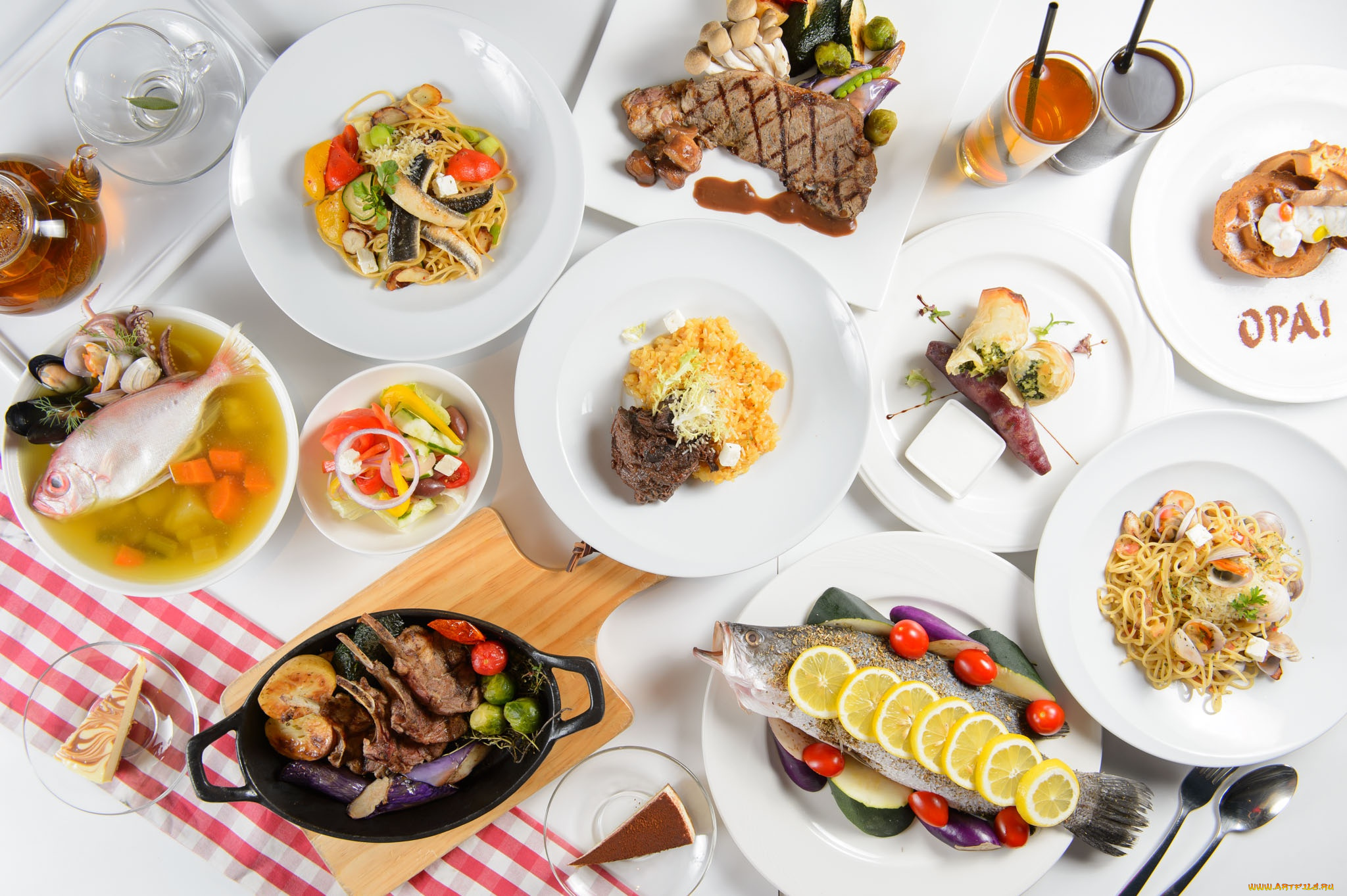 еда, разное, овощи, блюда, ассорти, рыба, салат