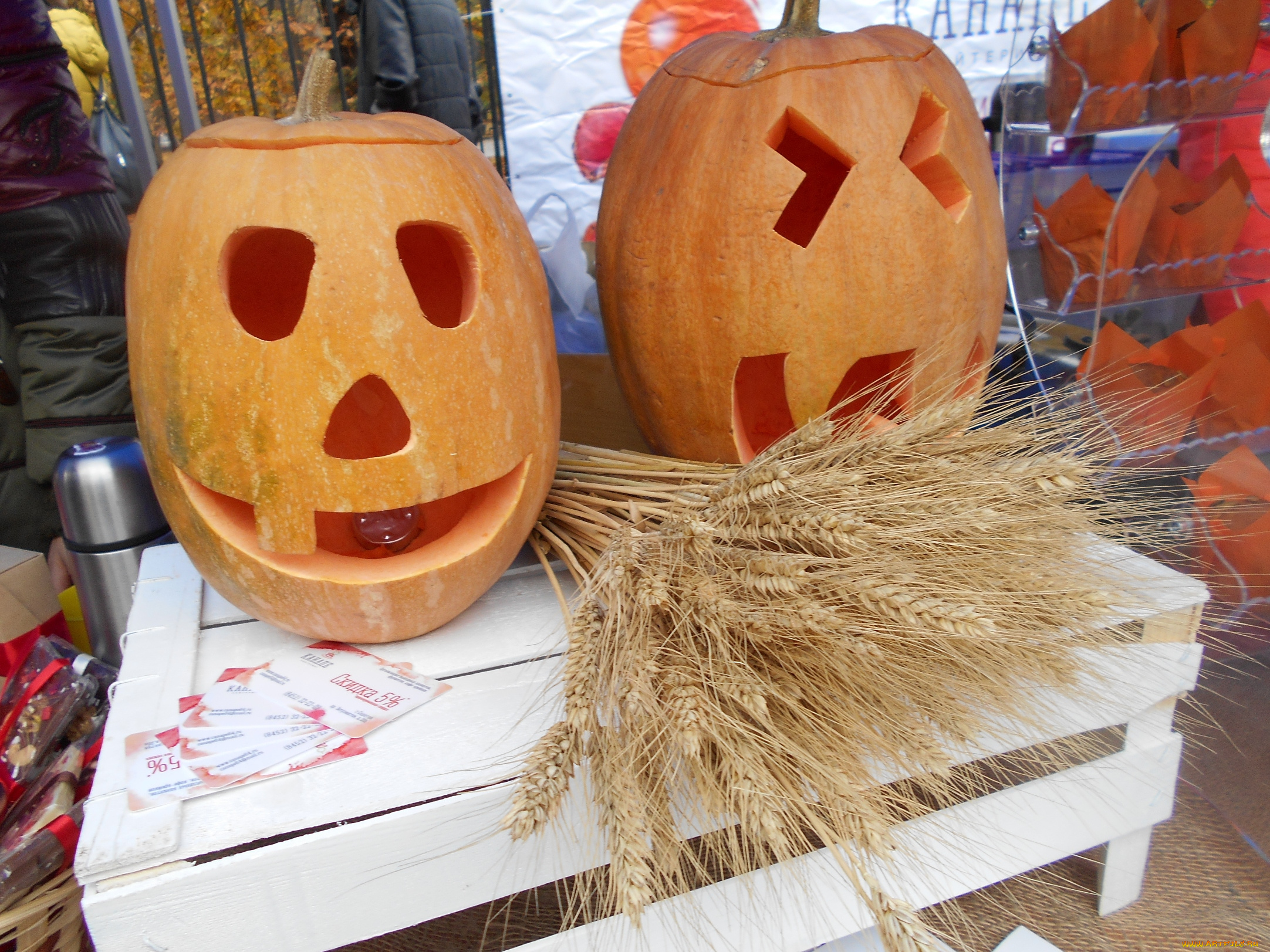 тыква, и, колоски, еда, тыква, хэллоуин